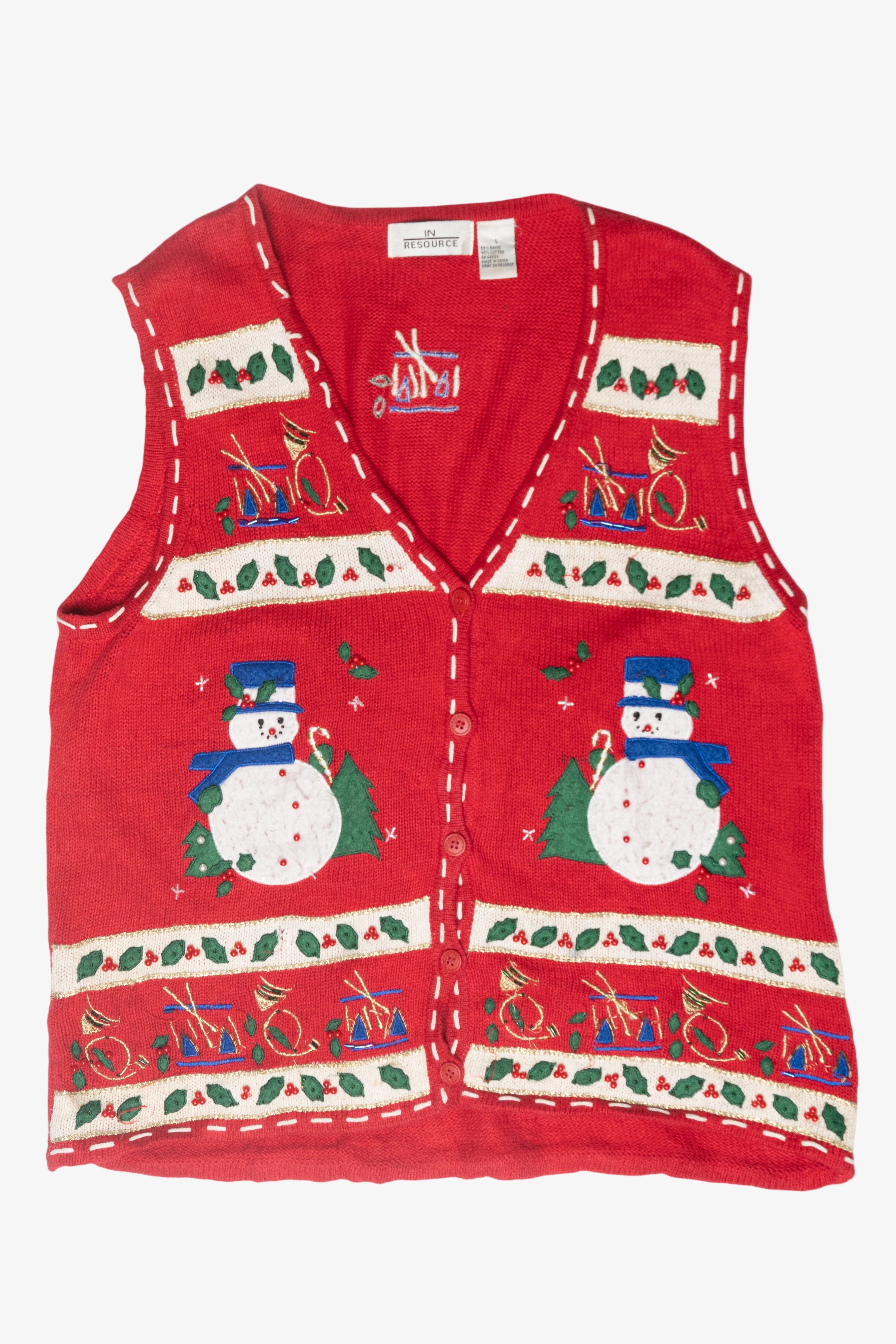 Snowmen Vintage Ugly Christmas Vest (1990s)