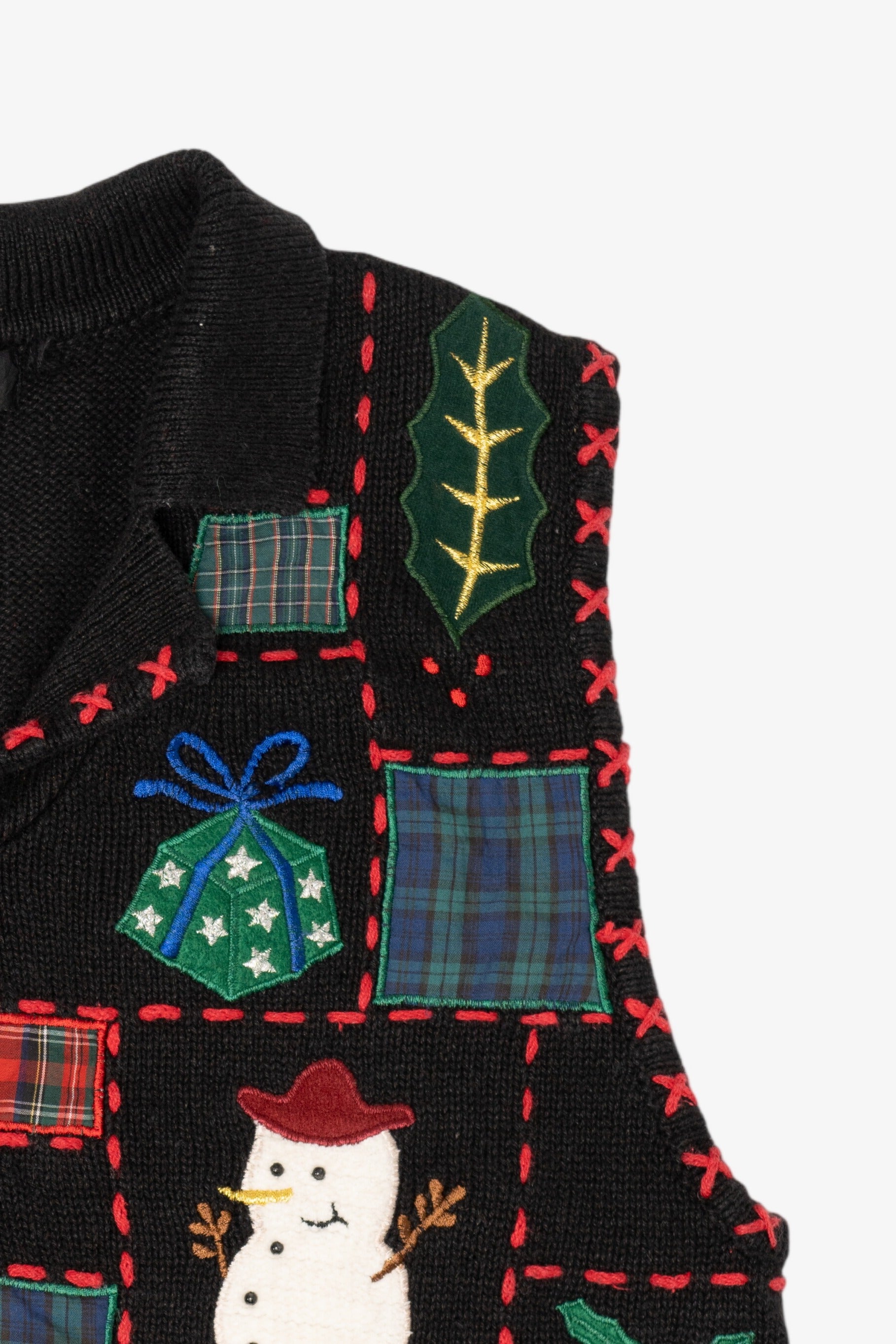 Vintage Black Segue Ugly Christmas Vest (1990s)