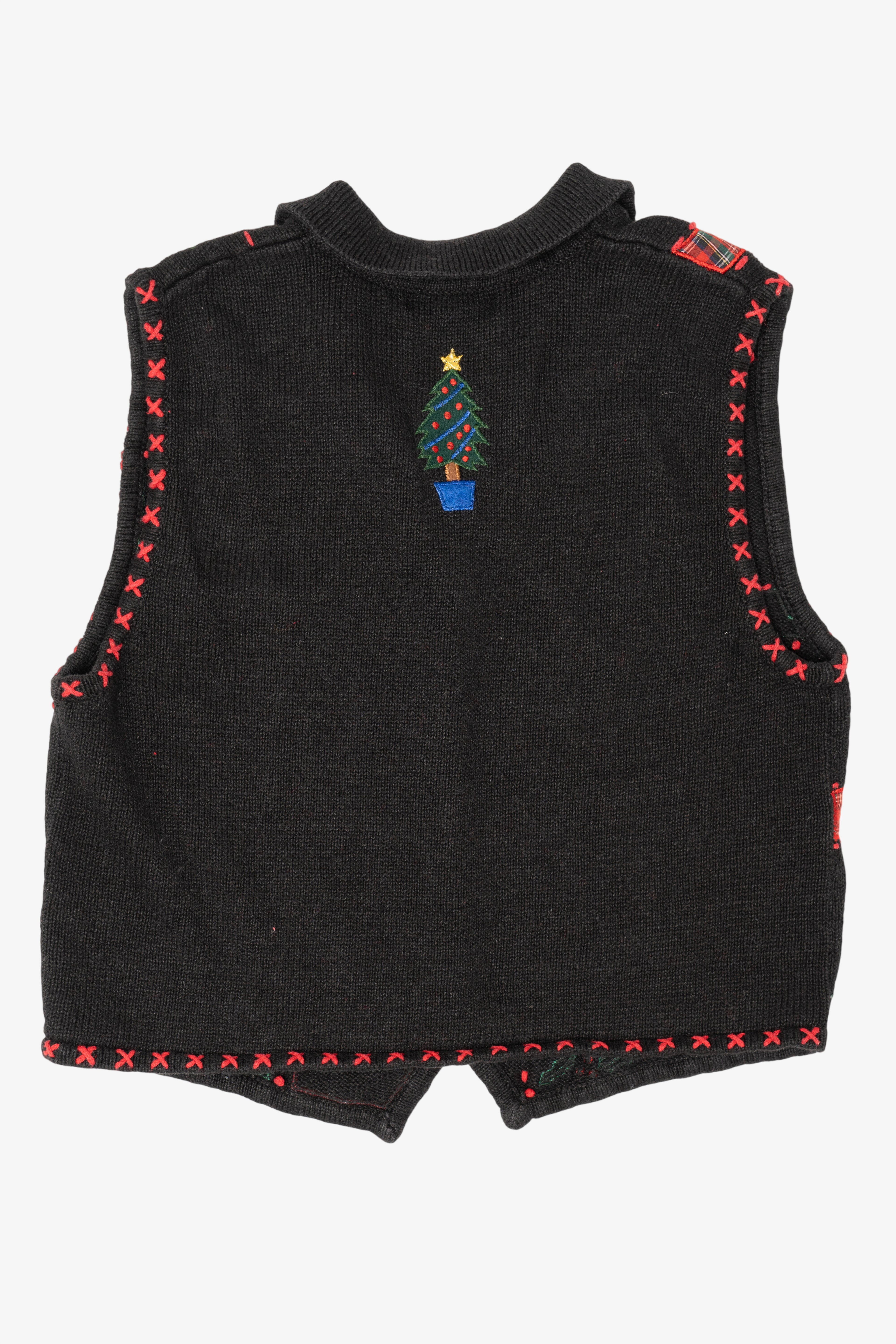 Vintage Black Segue Ugly Christmas Vest (1990s)