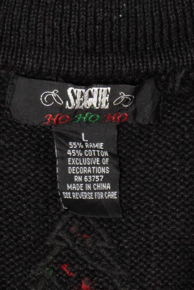Vintage Black Segue Ugly Christmas Vest (1990s)