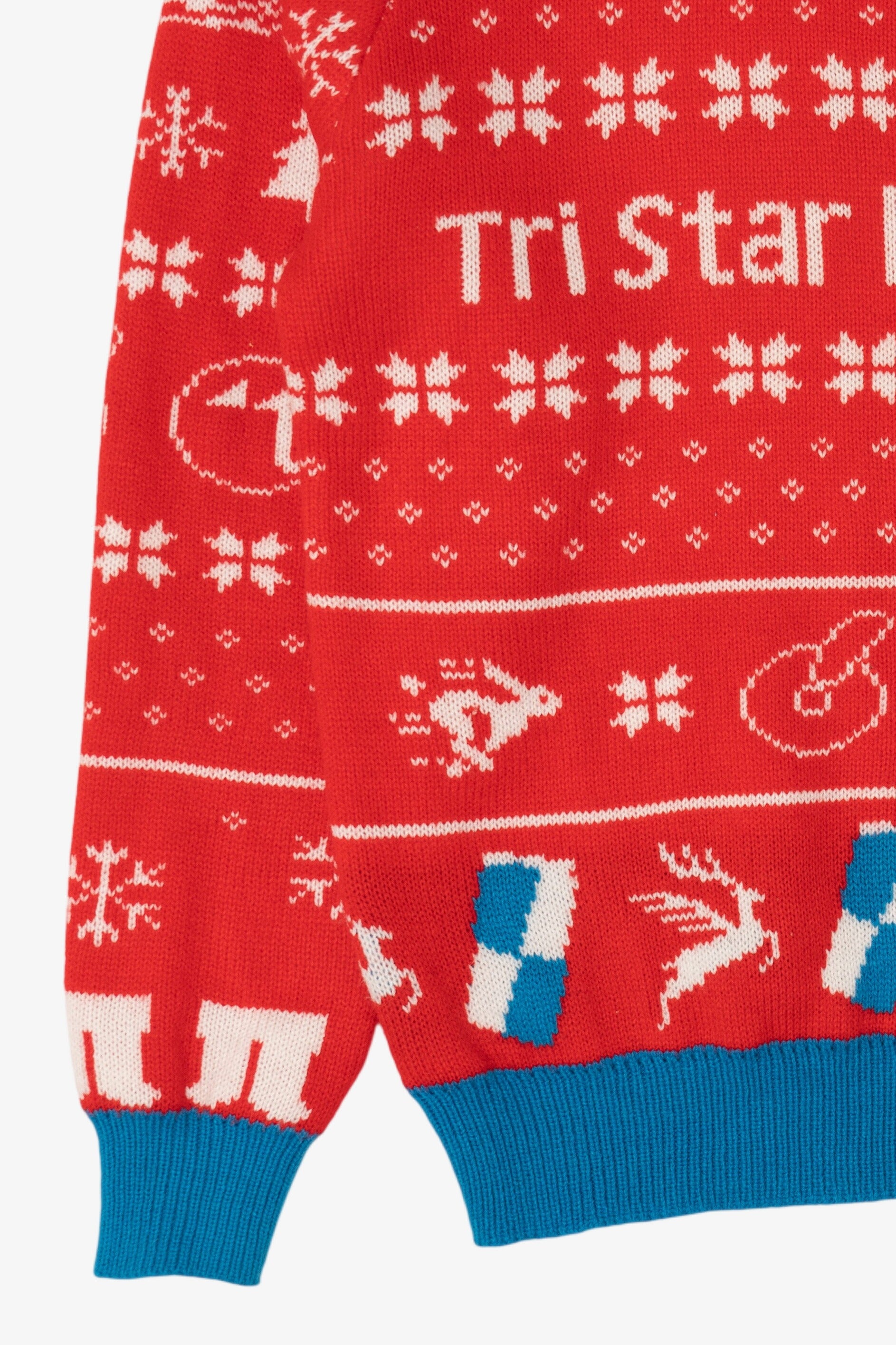 Red Tri Star Energy Ugly Christmas Pullover (2010s)