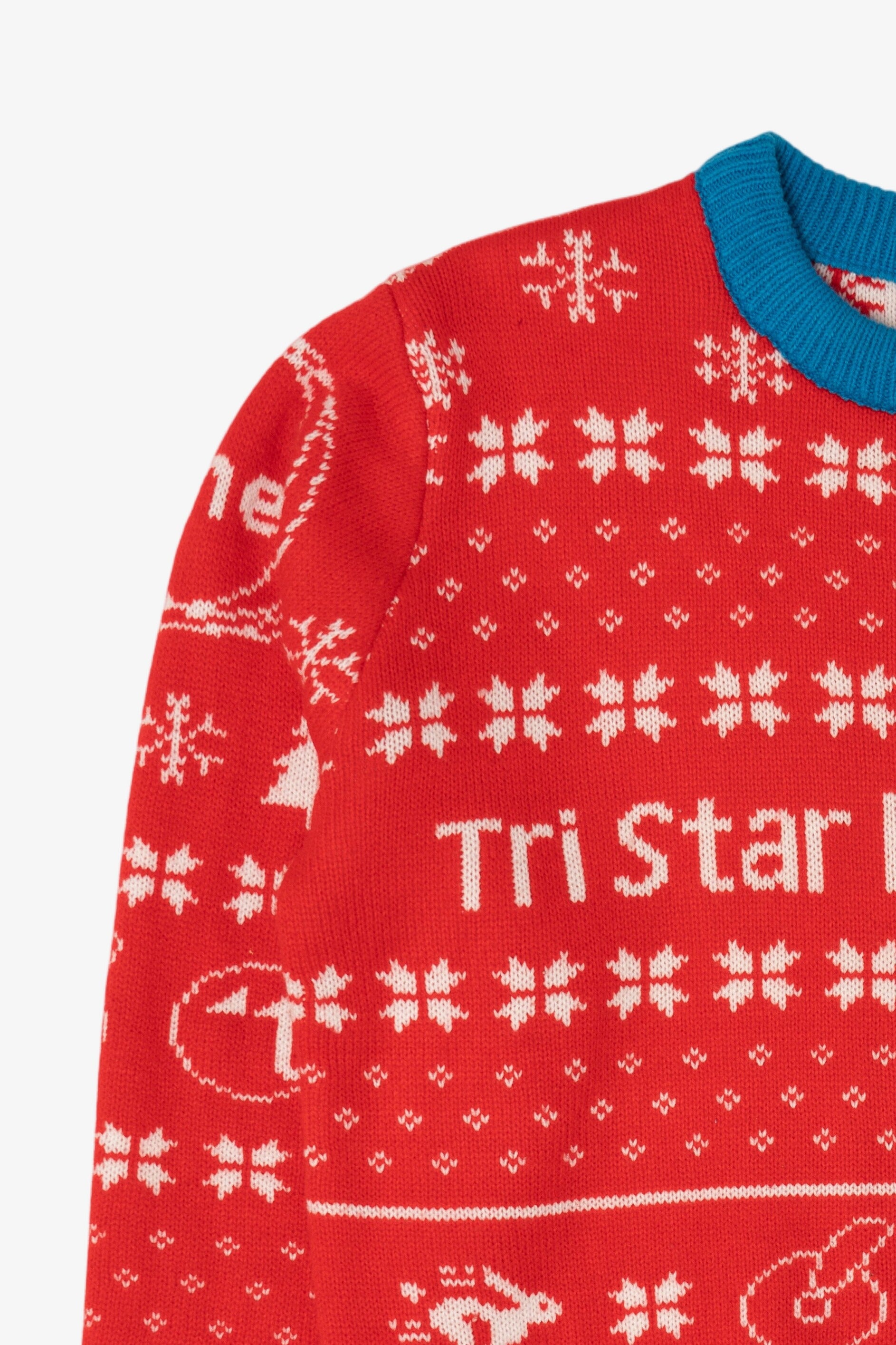 Red Tri Star Energy Ugly Christmas Pullover (2010s)