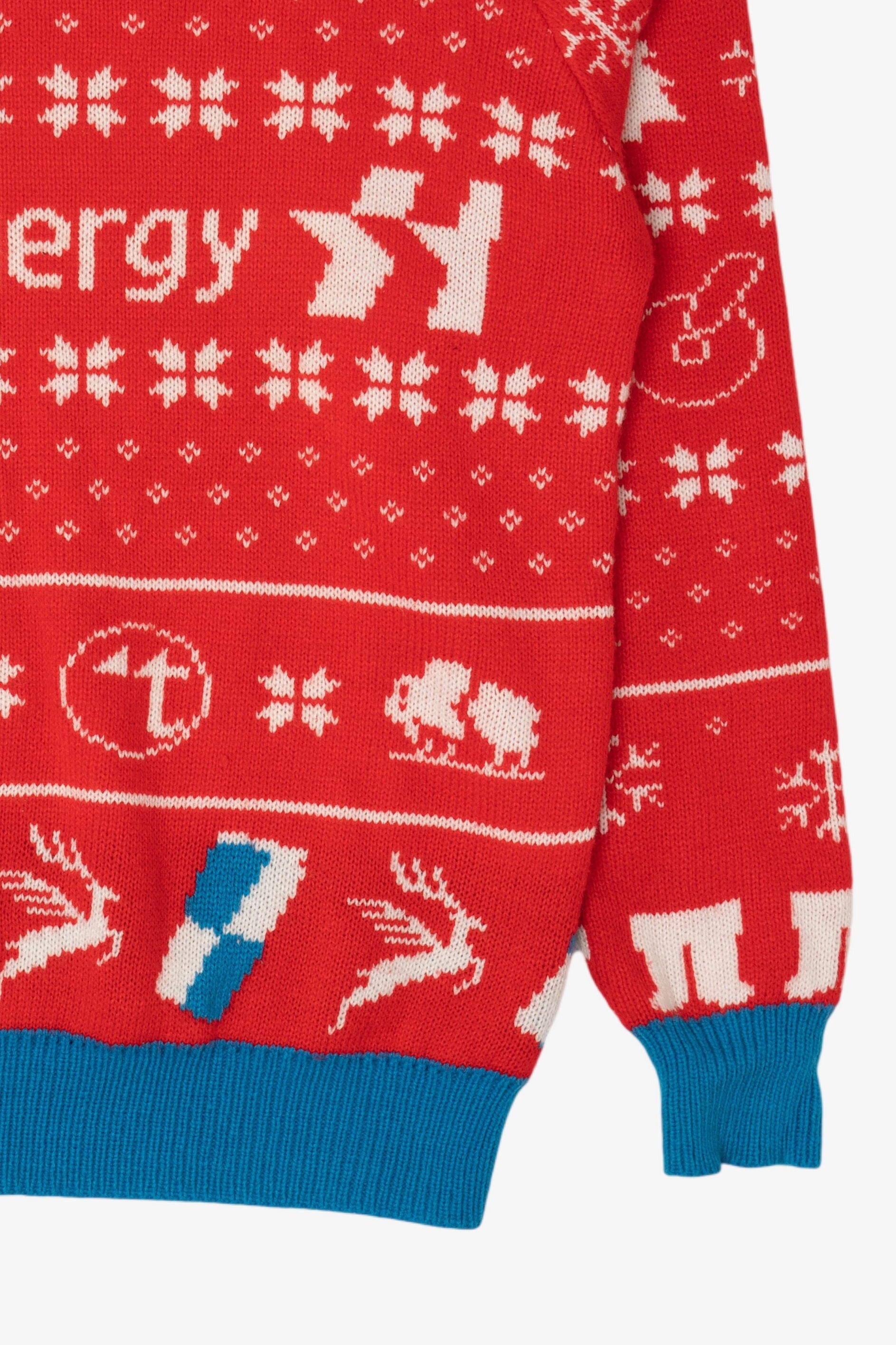 Red Tri Star Energy Ugly Christmas Pullover (2010s)