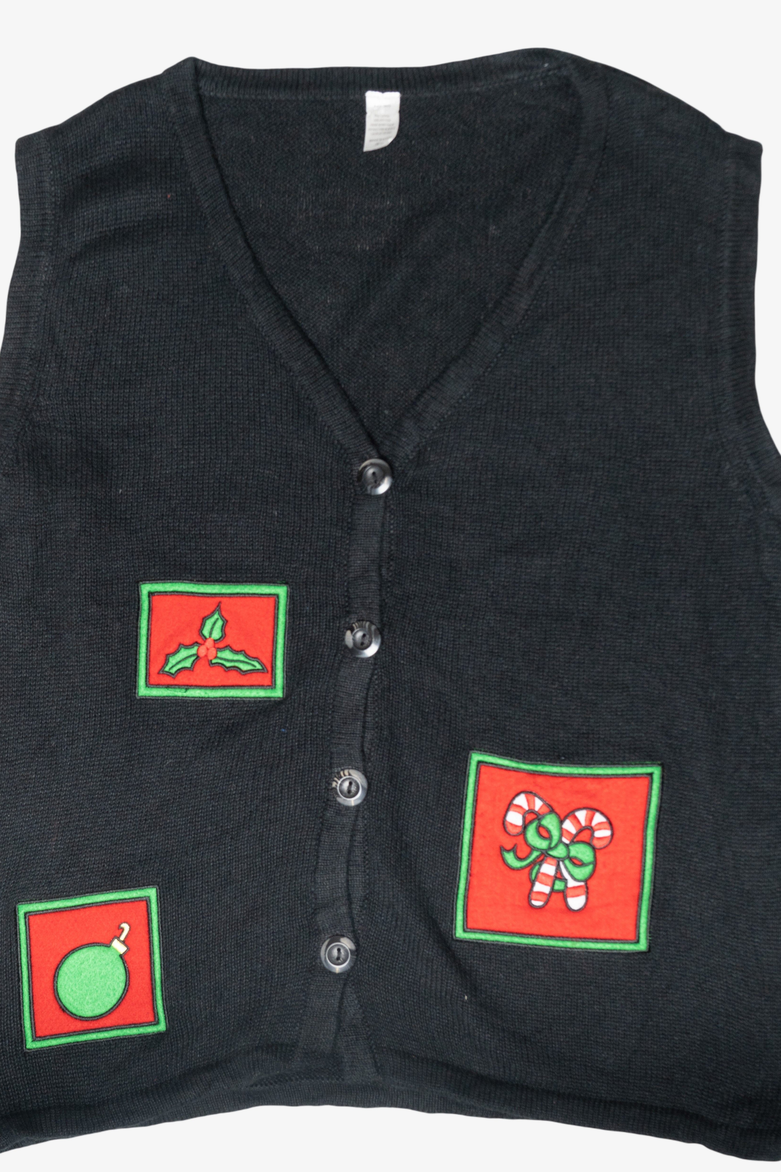 Candy Canes Vintage Ugly Christmas Sweater Vest (1990s)