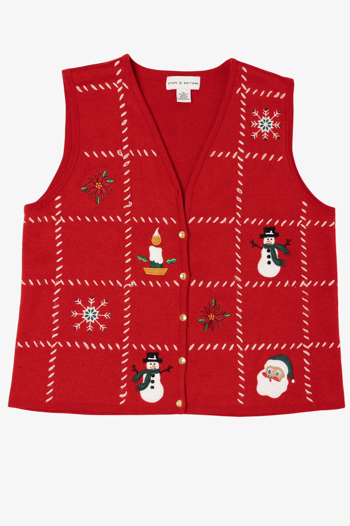 Vintage Red Croft & Barrow Ugly Christmas Vest (2000s)