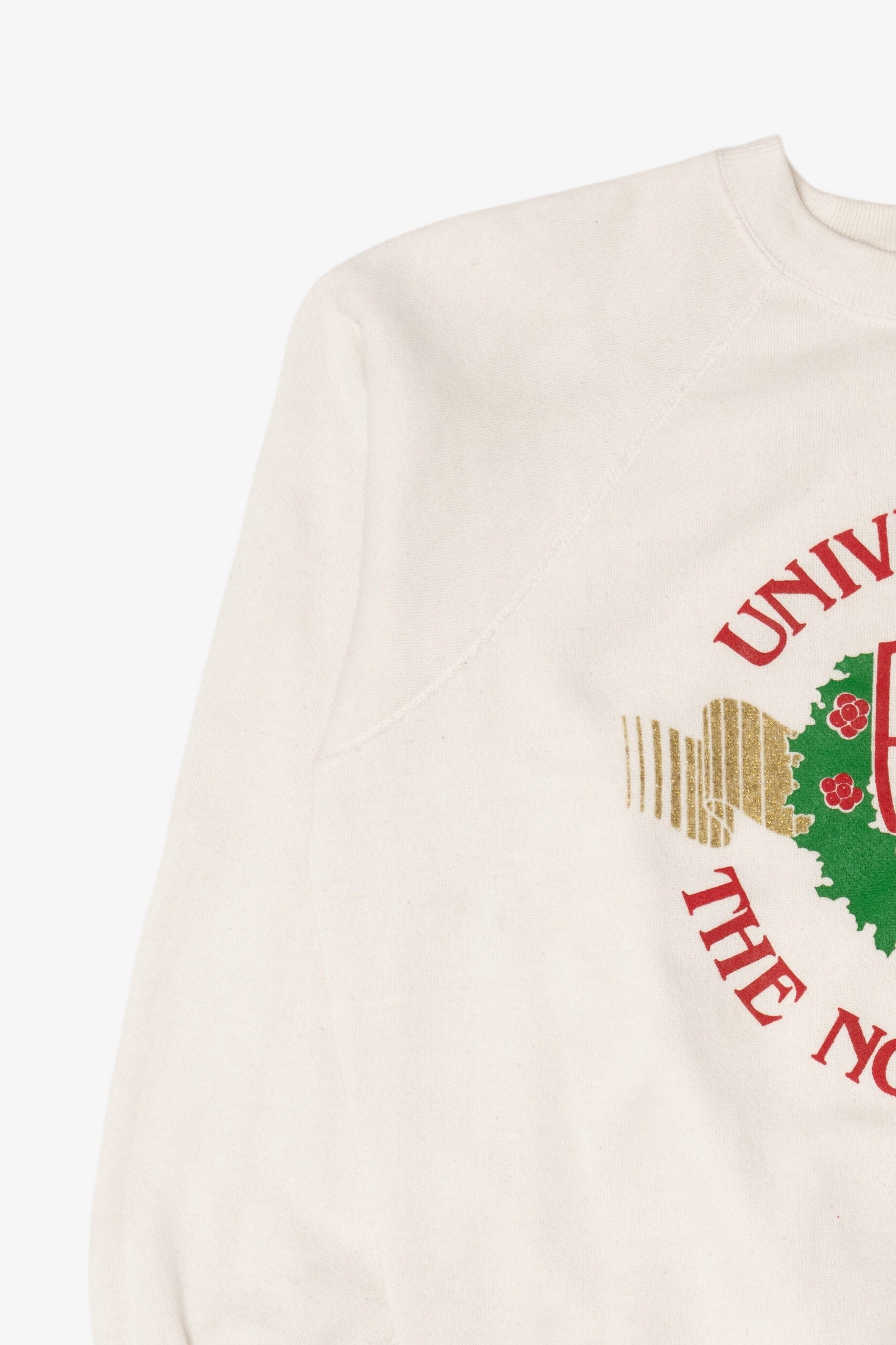 Vintage "University Of The North Pole" Ugly Christmas Raglan Sweatshirt (1980s)