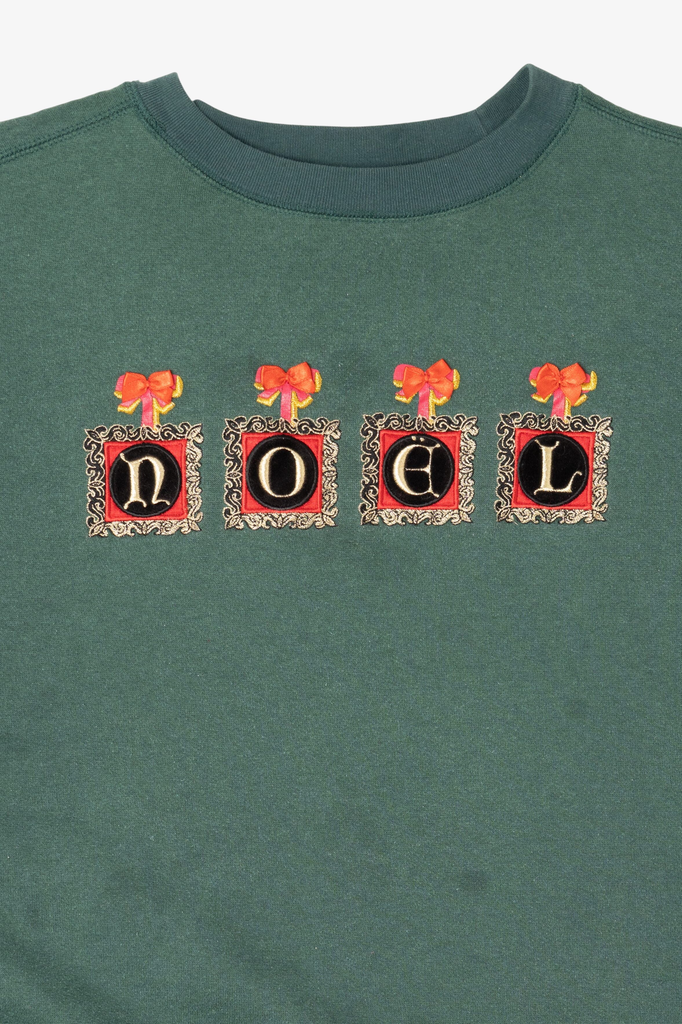 Vintage Green Honors "Noel" Ugly Christmas Sweatshirt (1990s)