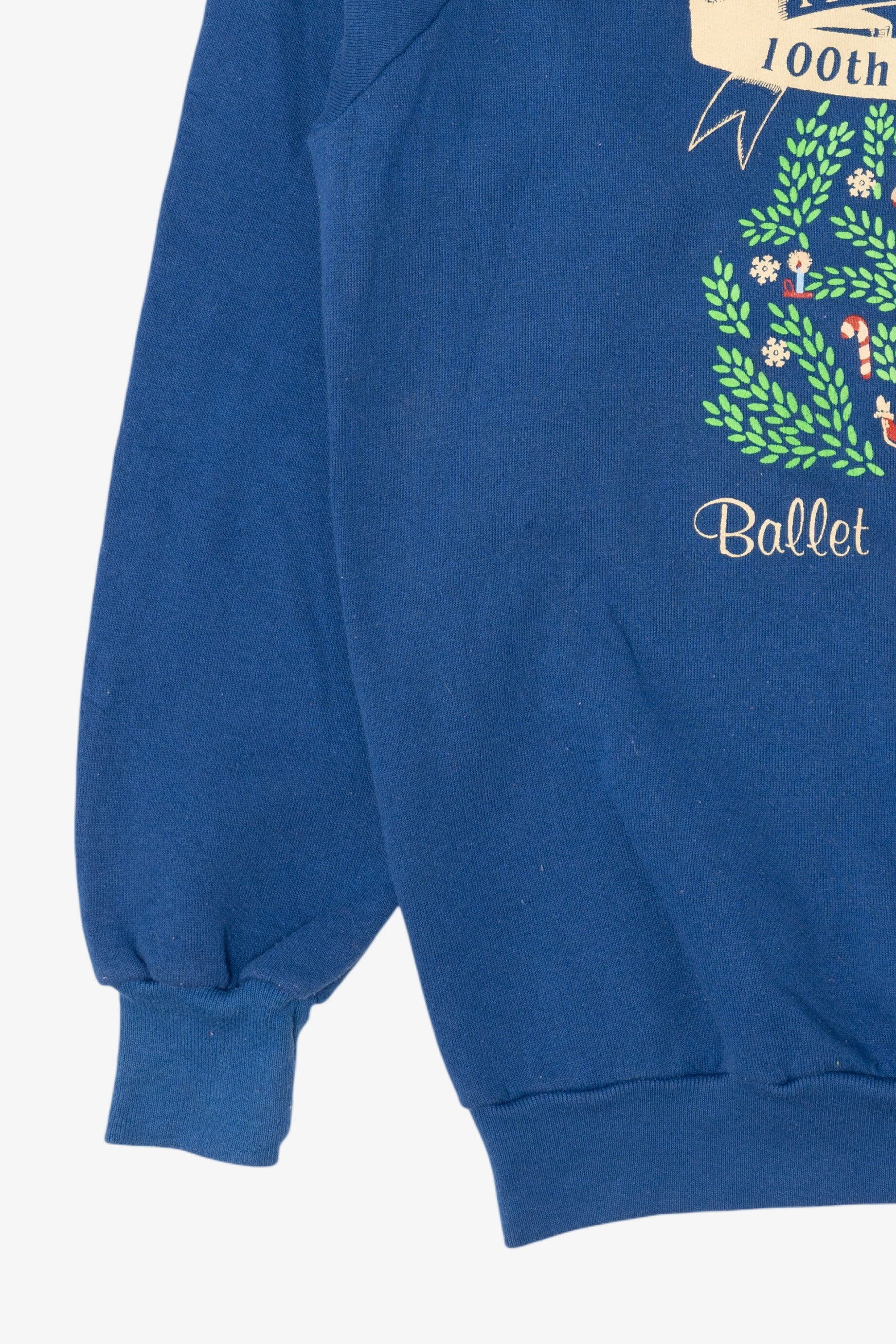Vintage Blue"The Nutcracker" 100th Ballet Midwest Anniversary Christmas Raglan Sweatshirt (1990s)