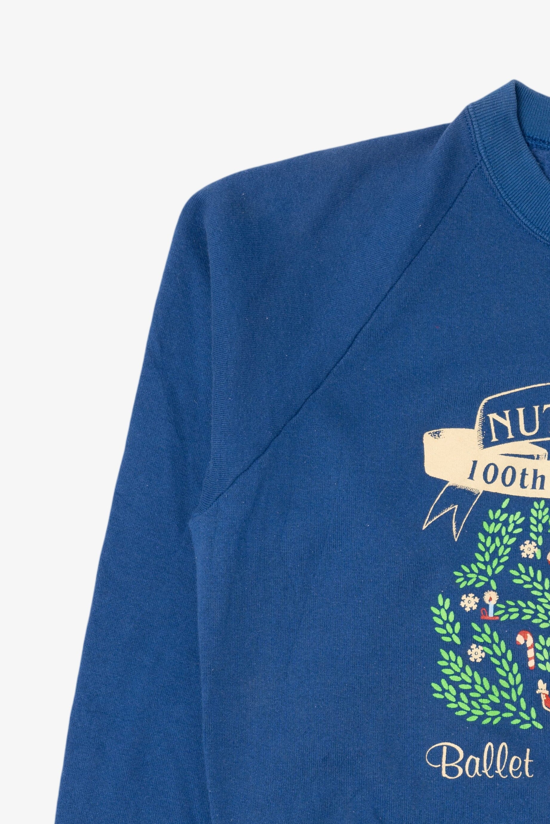 Vintage Blue"The Nutcracker" 100th Ballet Midwest Anniversary Christmas Raglan Sweatshirt (1990s)