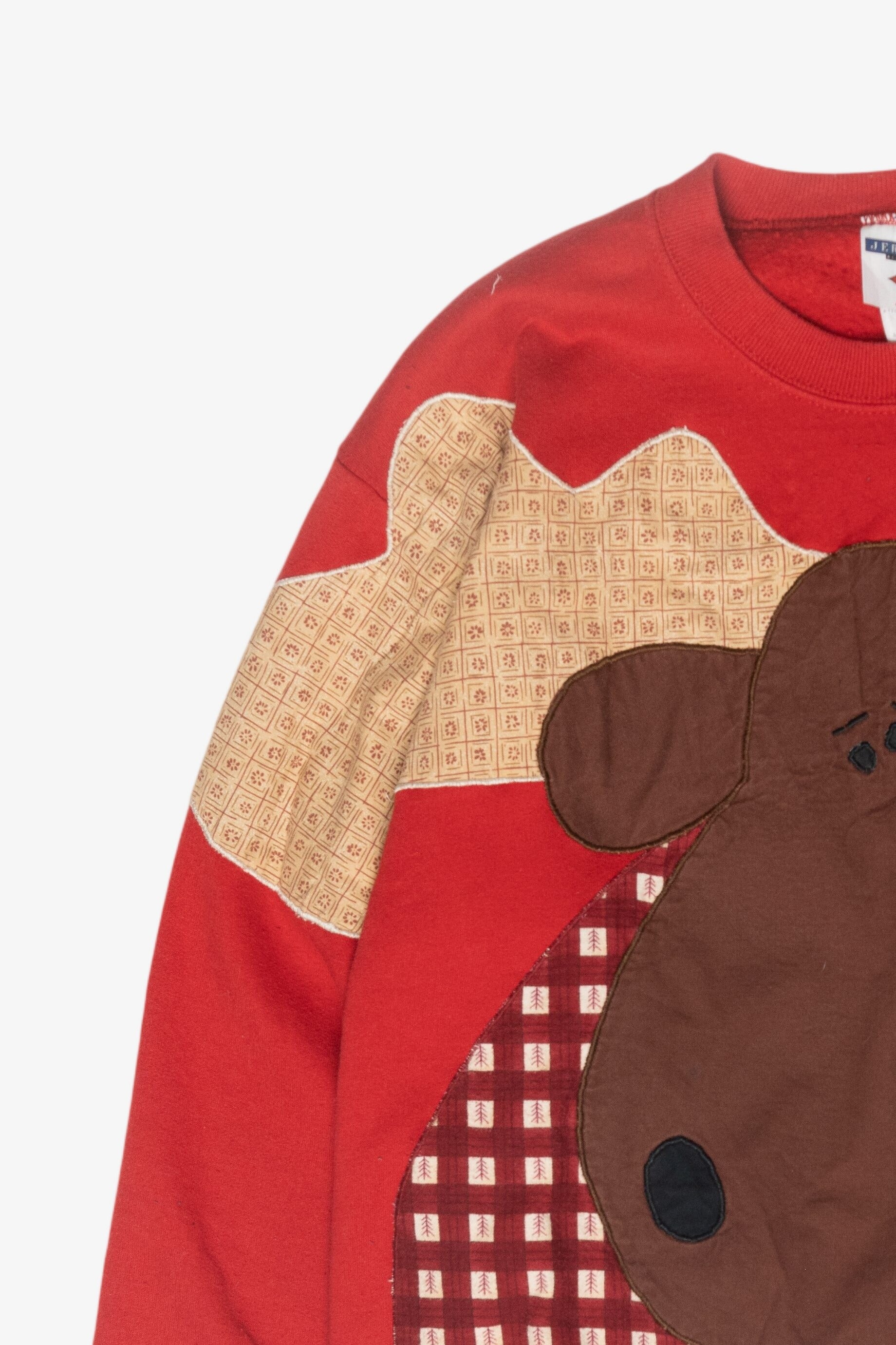 Moose Applique Vintage Ugly Christmas Sweatshirt (1990s)