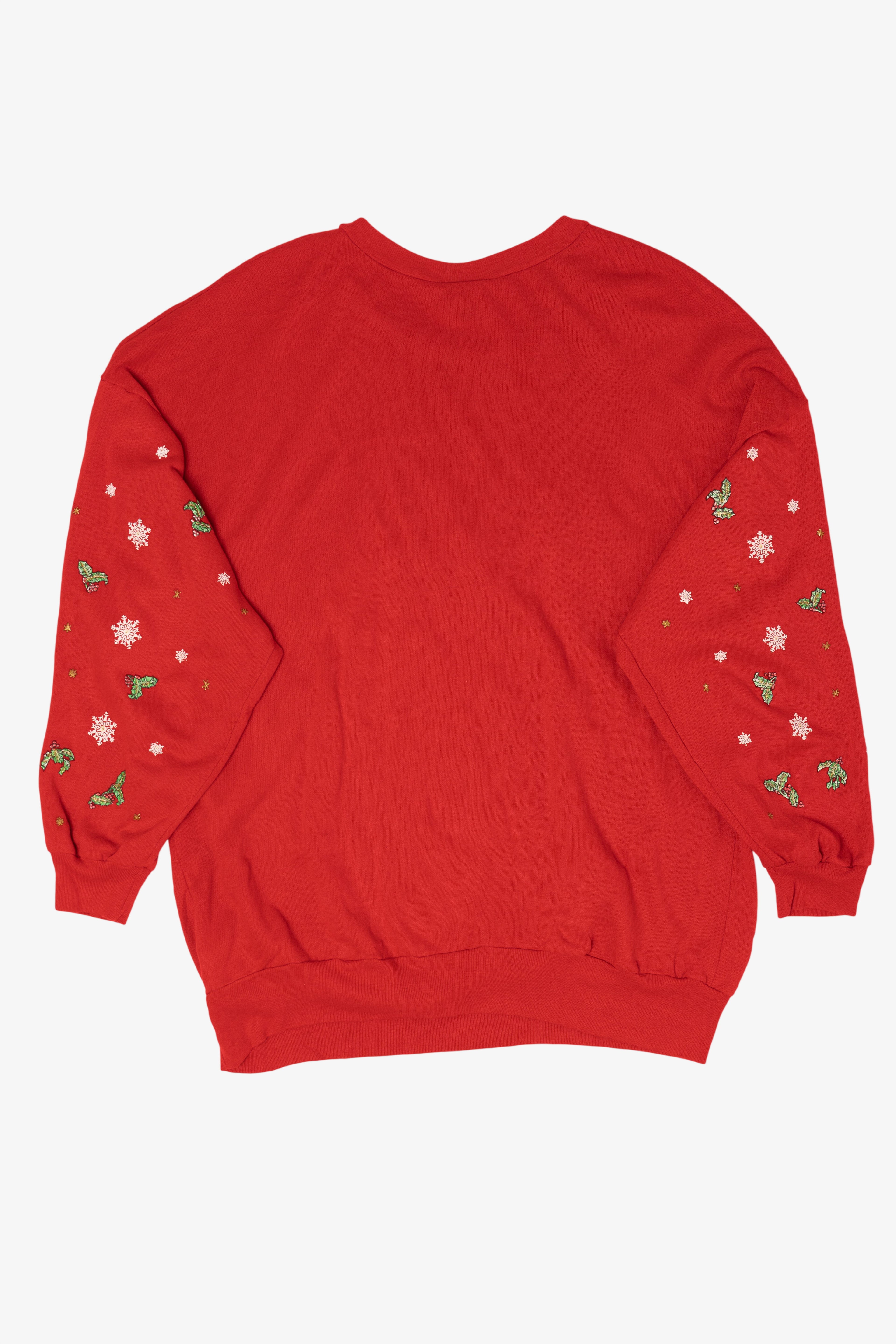 Vintage Red Nutcracker "Seasons Greetings" Ugly Christmas Sweatshirt (1990s)