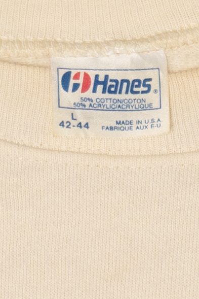 Vintage Embossed Winter Cabin Raglan Ugly Christmas Sweatshirt (1990s)
