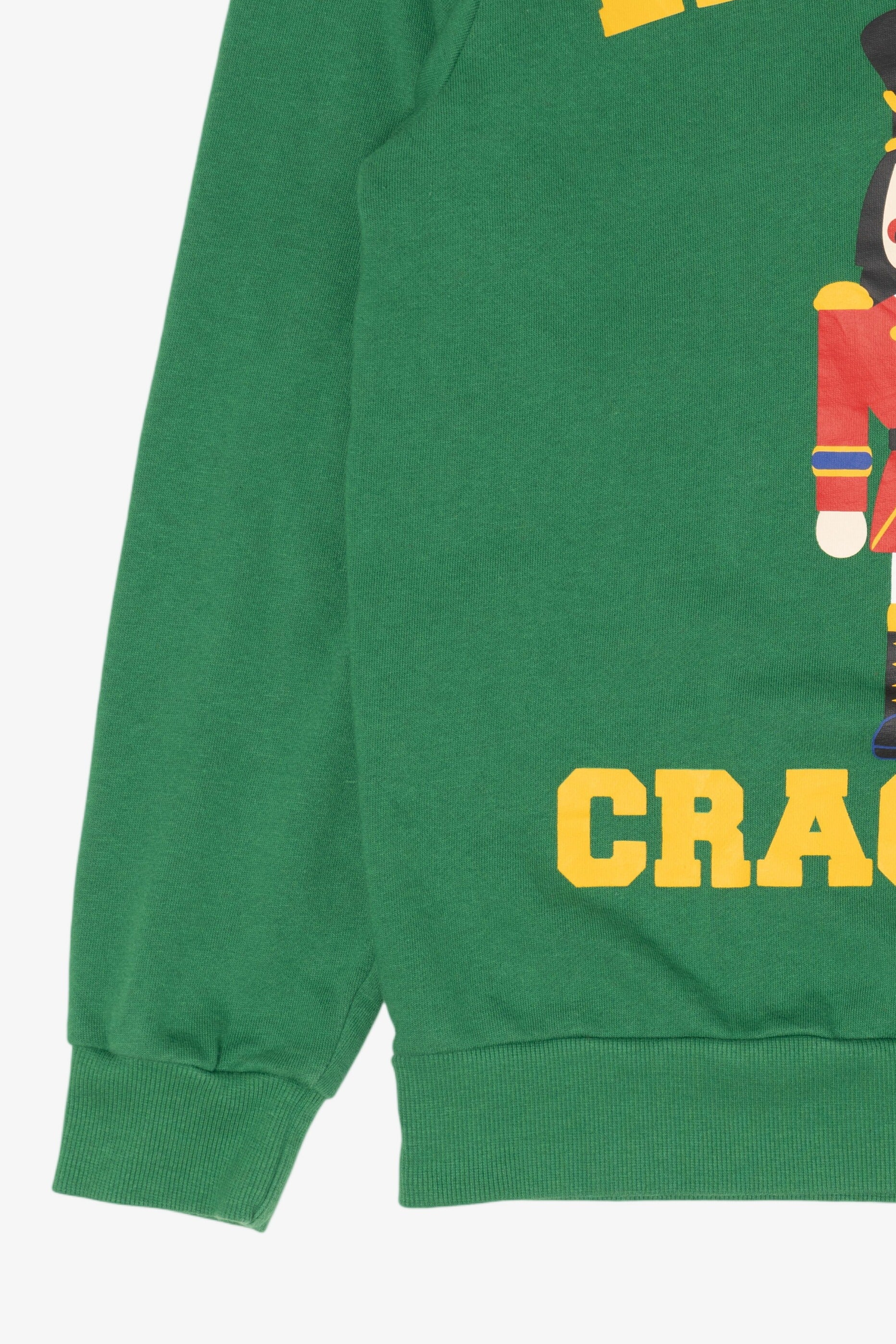 Green "Lets Get Cracking" Nutcracker Ugly Christmas Sweatshirt (2010s)