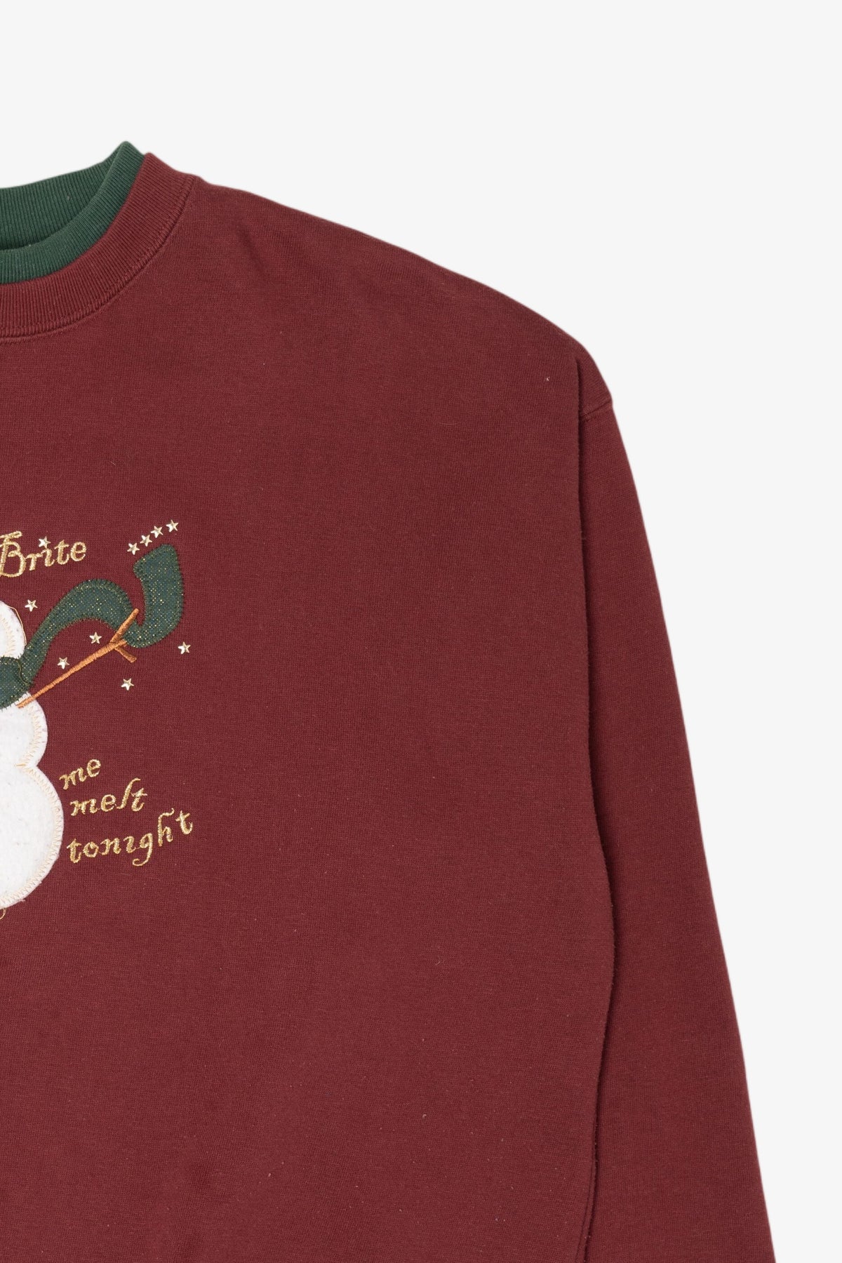 Vintage Burgundy "Star Light Star Bright" Snowmen Ugly Christmas Sweatshirt (1990s)