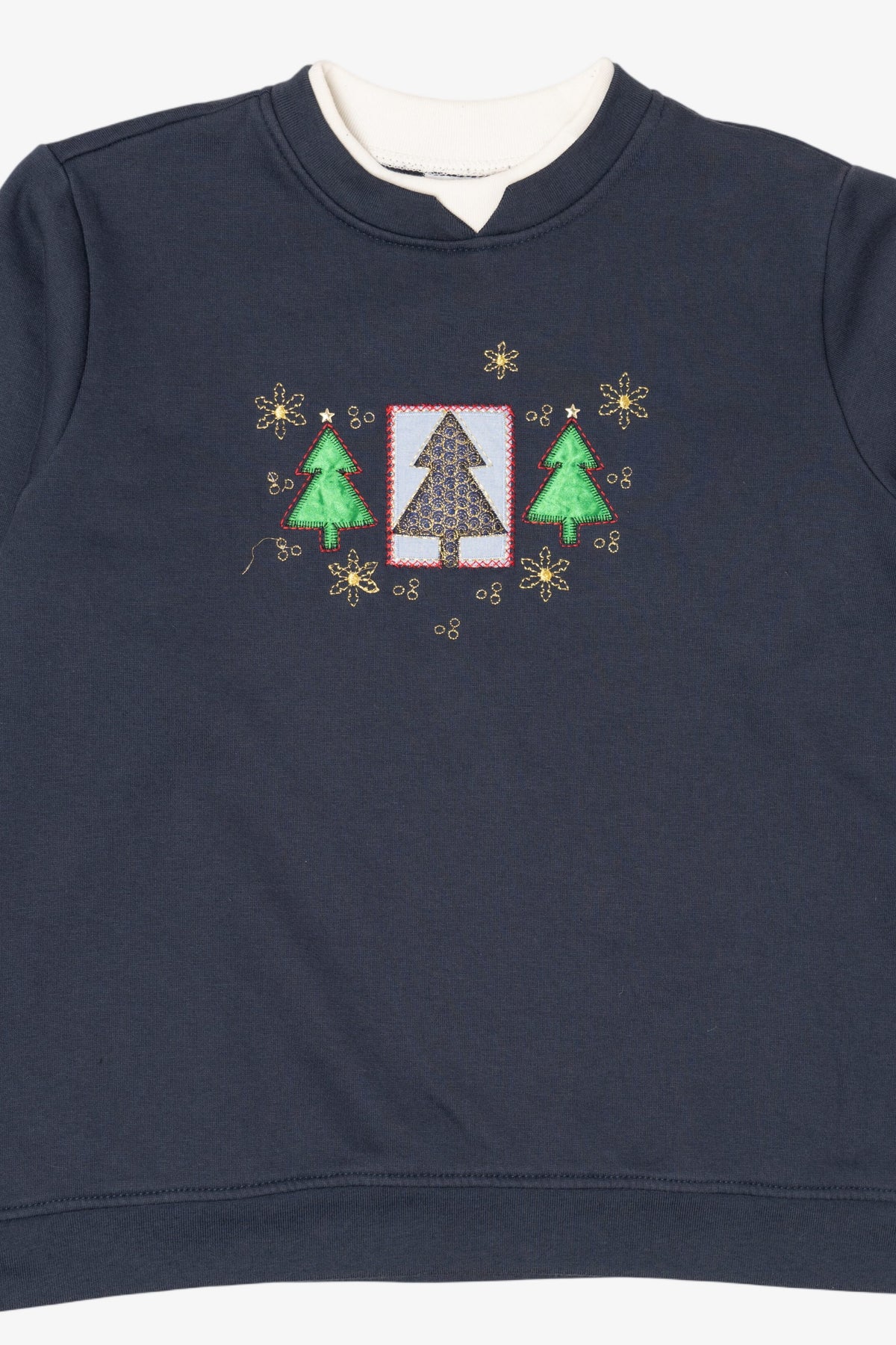 Navy Blue Kim Rogers Trees Ugly Christmas Sweatshirt (2010s)