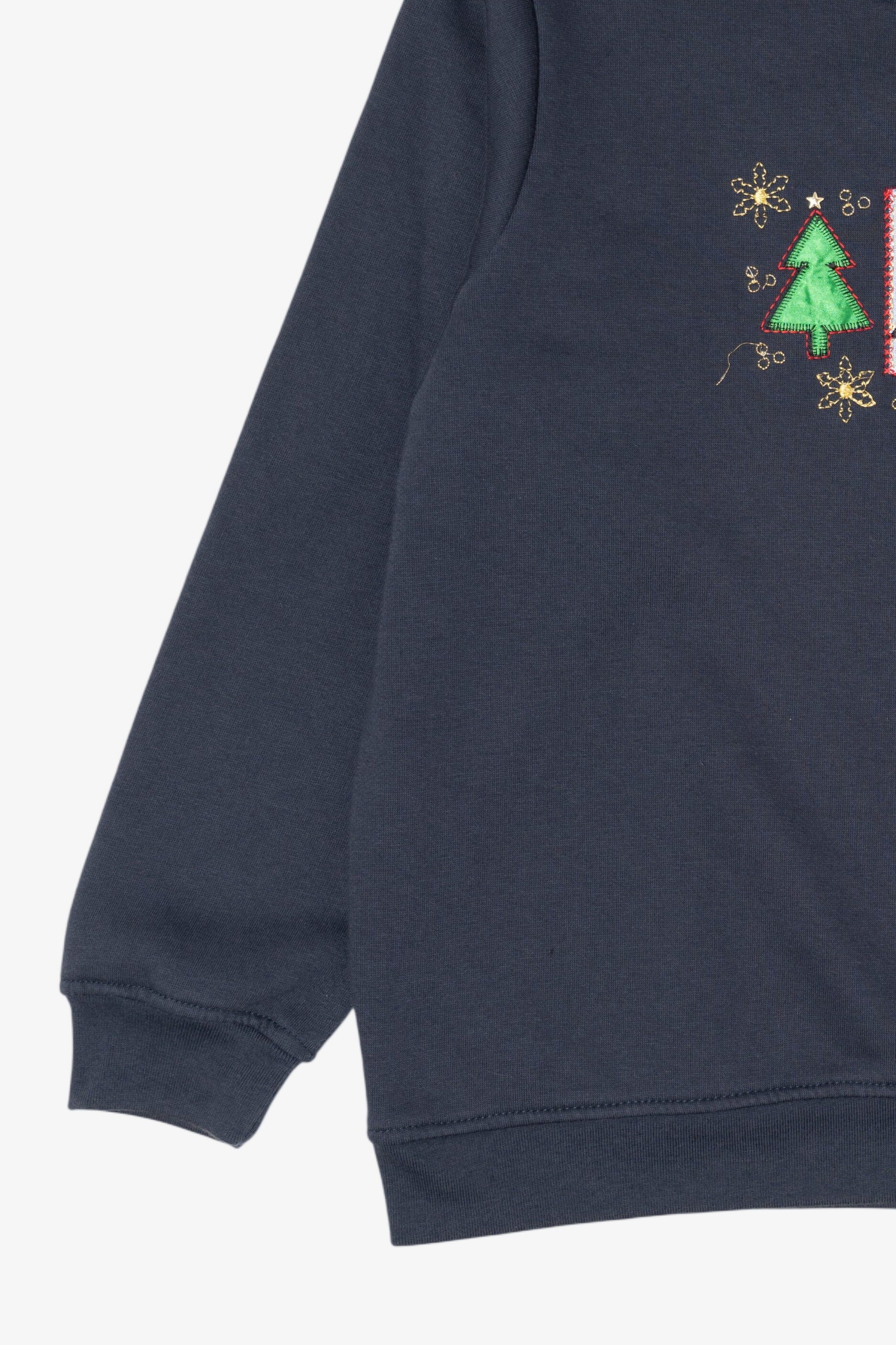 Navy Blue Kim Rogers Trees Ugly Christmas Sweatshirt (2010s)