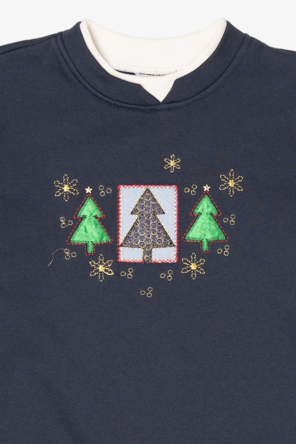 Navy Blue Kim Rogers Trees Ugly Christmas Sweatshirt (2010s)