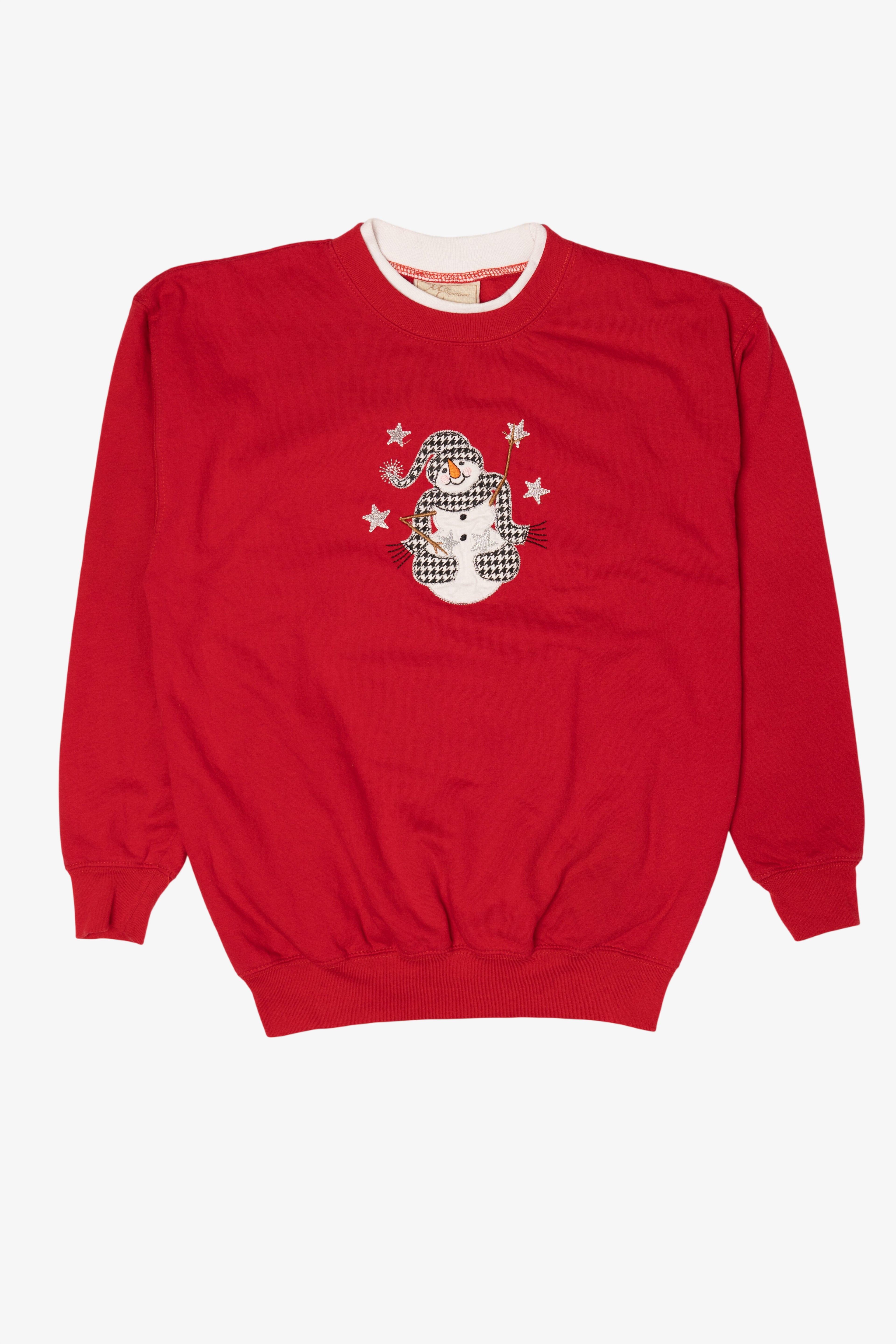Vintage Red M&C Sportswear Snowmen Ugly Christmas Sweatshirt (2000s)
