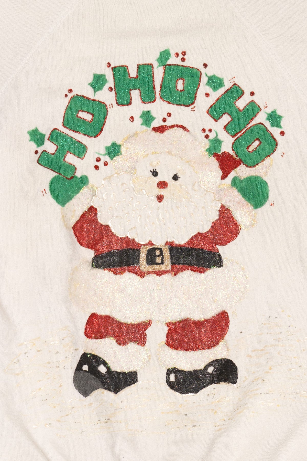 Vintage Tultex Santa "Ho Ho Ho" Raglan Ugly Christmas Sweatshirt (1990s)