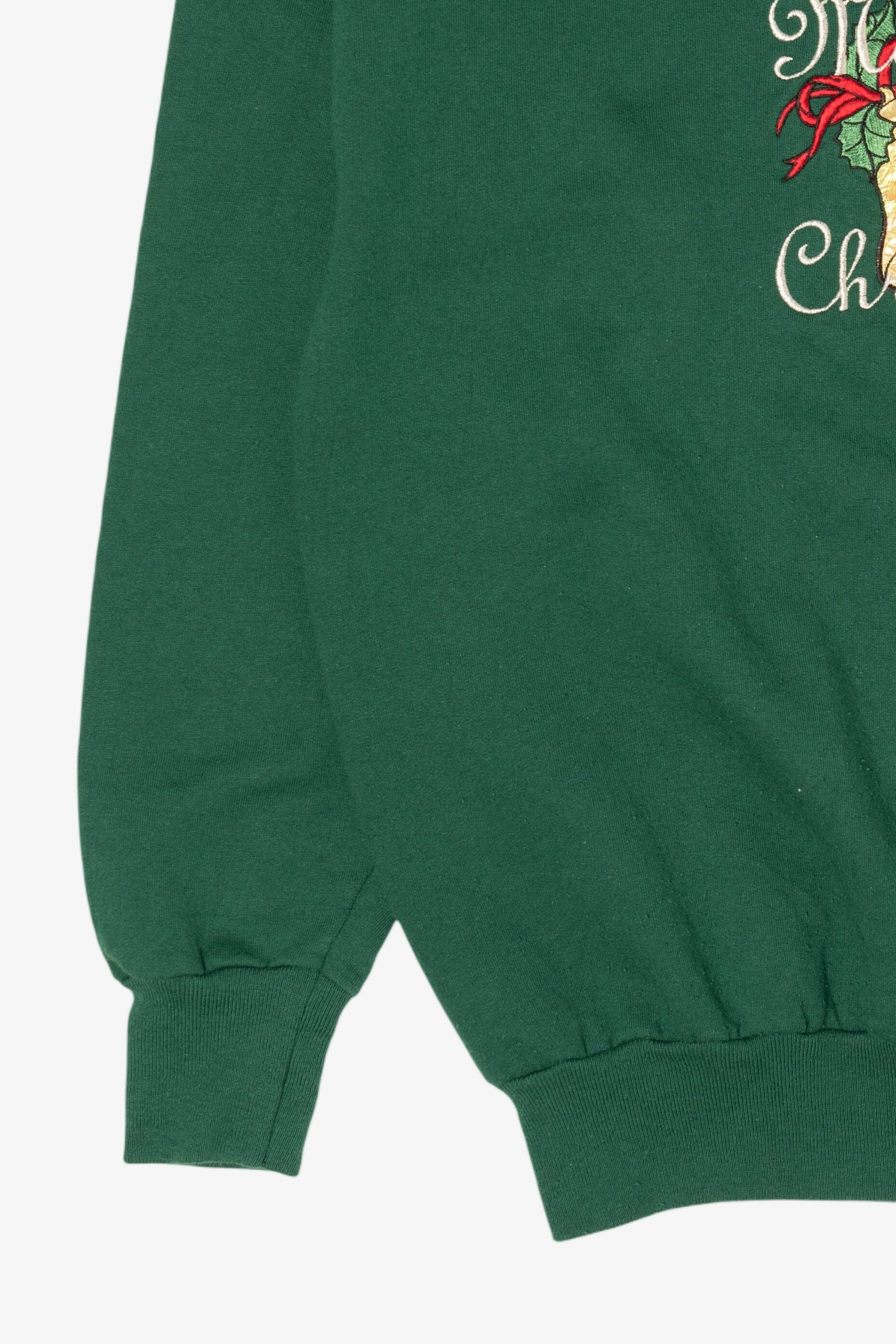 Vintage Green Silver Dollar City Bells Ugly Christmas Sweatshirt (1990s)
