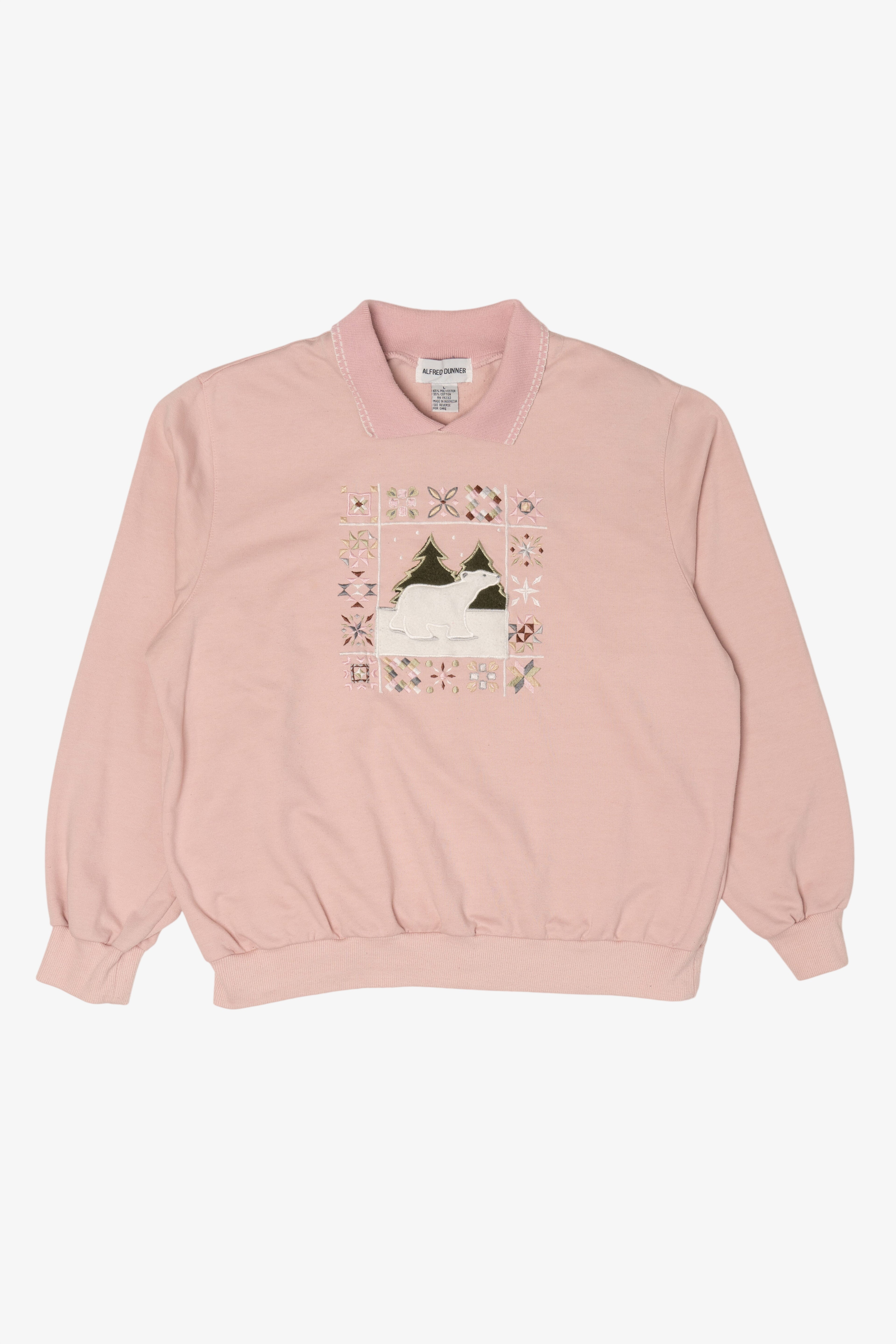 Vintage Pink Alfred Dunner Ugly Christmas Sweatshirt (2000s)
