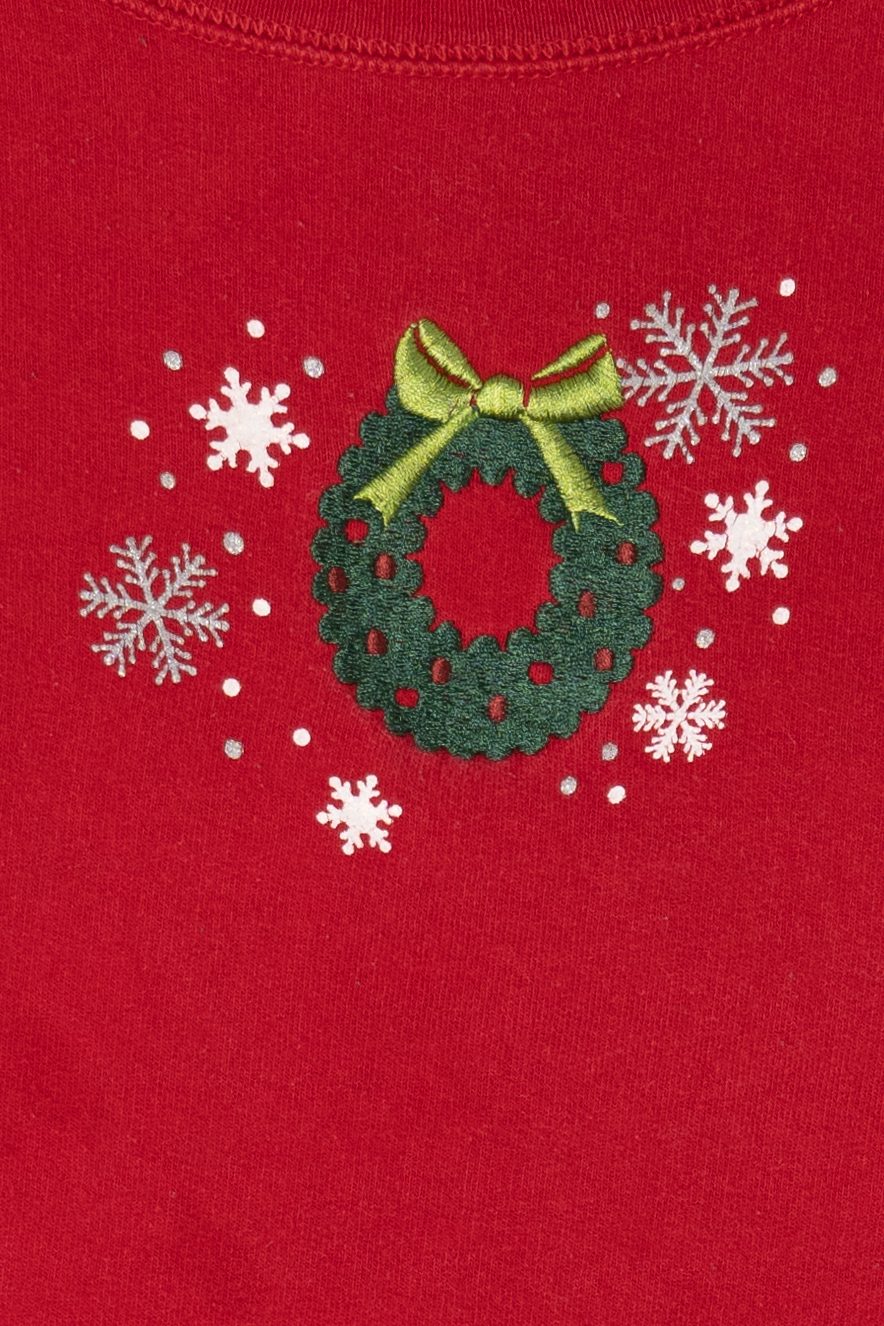 Red Hanes Wreaths Ugly Christmas Sweatshirt (2010s)