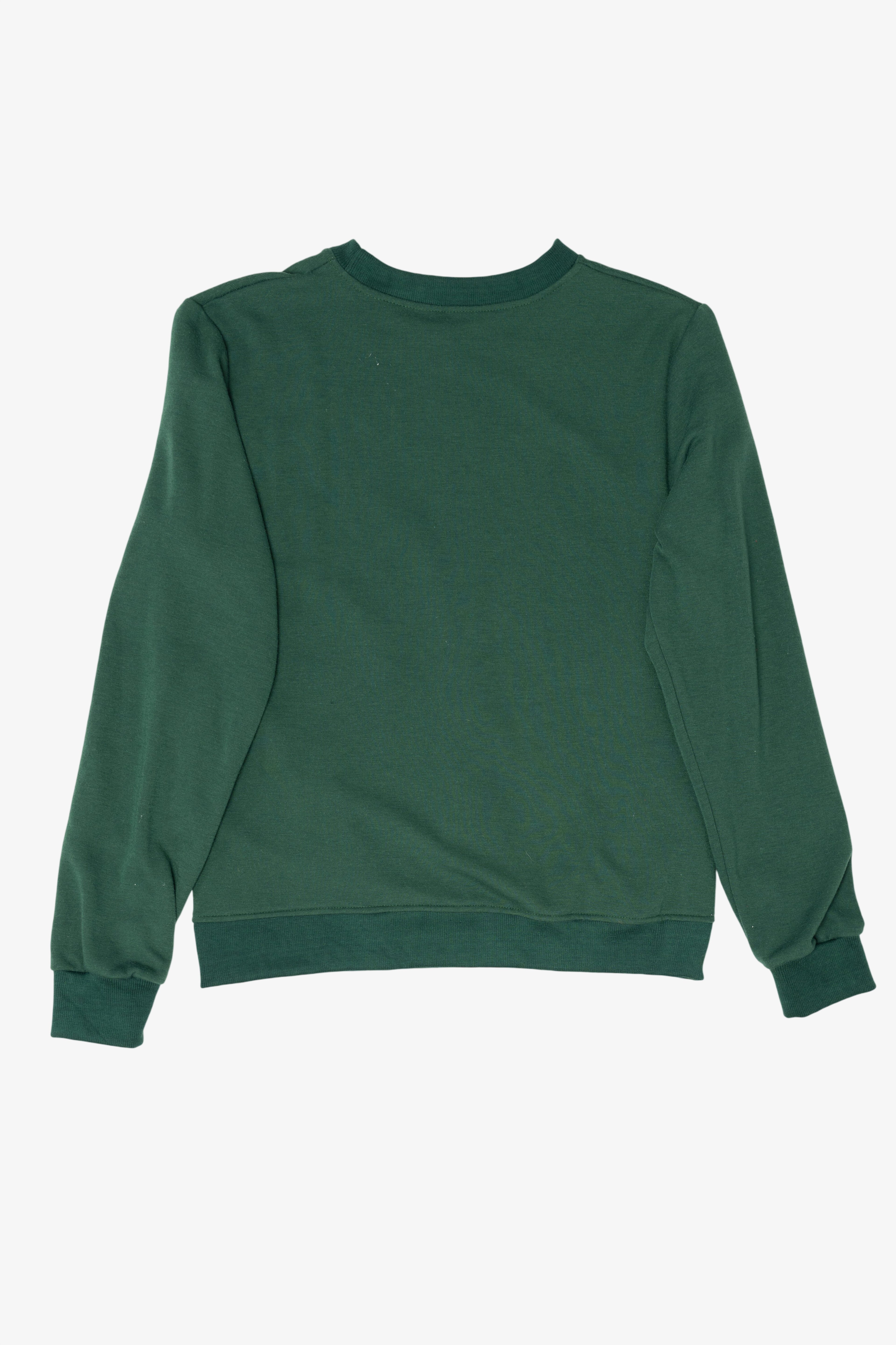 Dark Green Santa And Rudolph Ugly Christmas Sweatshirt (2010s)