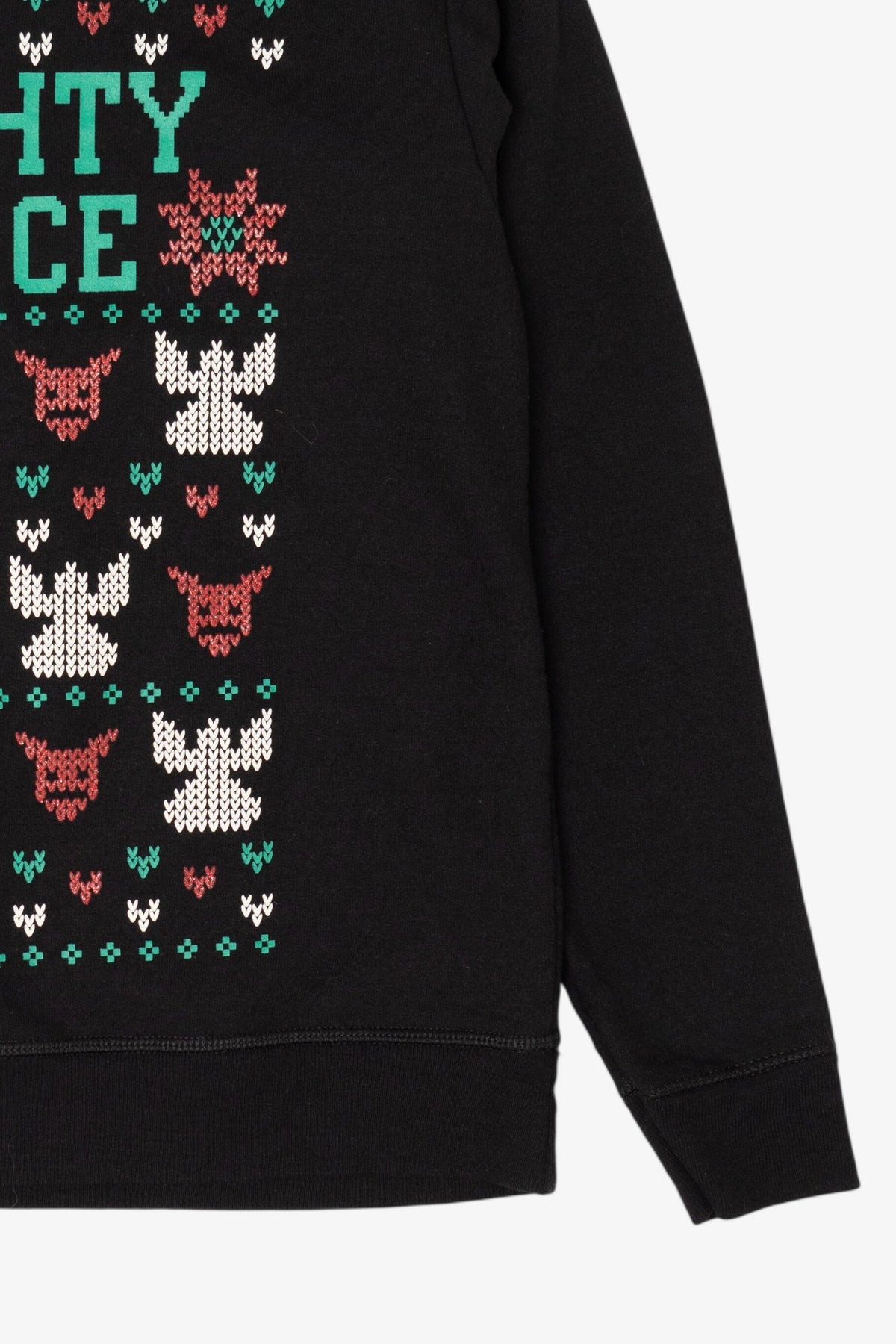 Black Hanes "Naughty Or Nice" Pixel Ugly Christmas Sweatshirt (2010s)