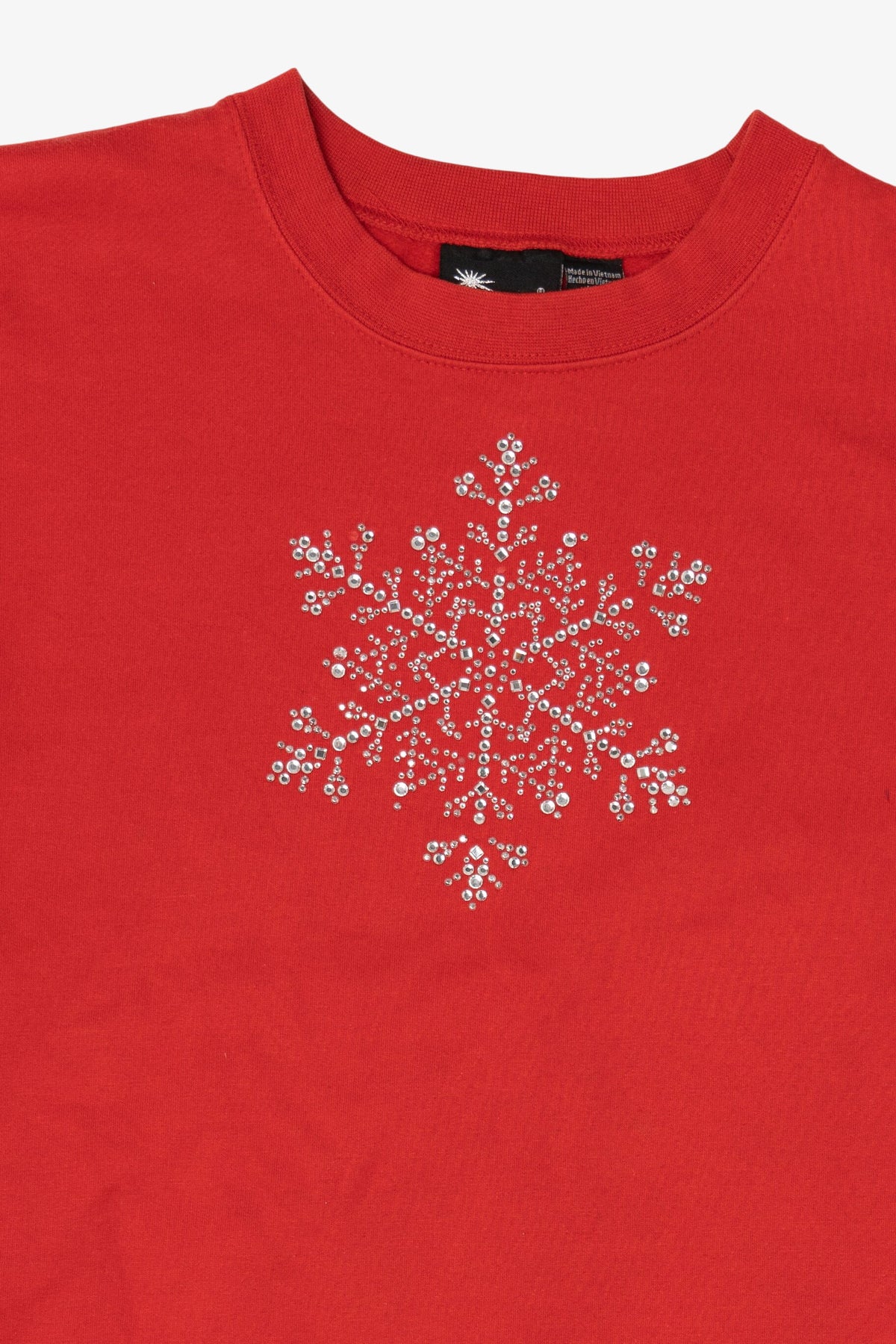 Red Sunburst Snowflake Ugly Christmas Sweatshirt (2010s)