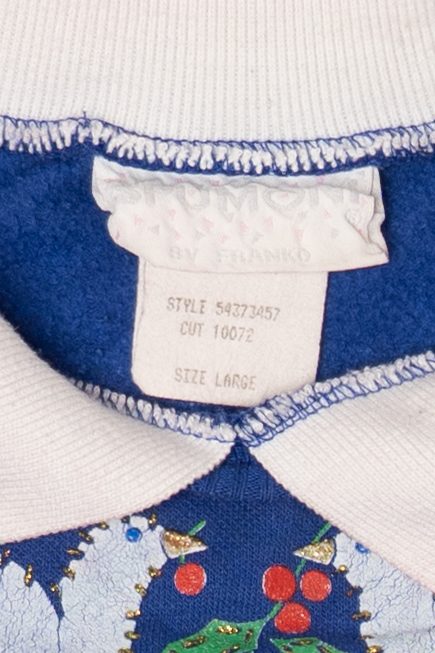 Vintage Blue Spumoni Ugly Christmas Sweatshirt (1980s)