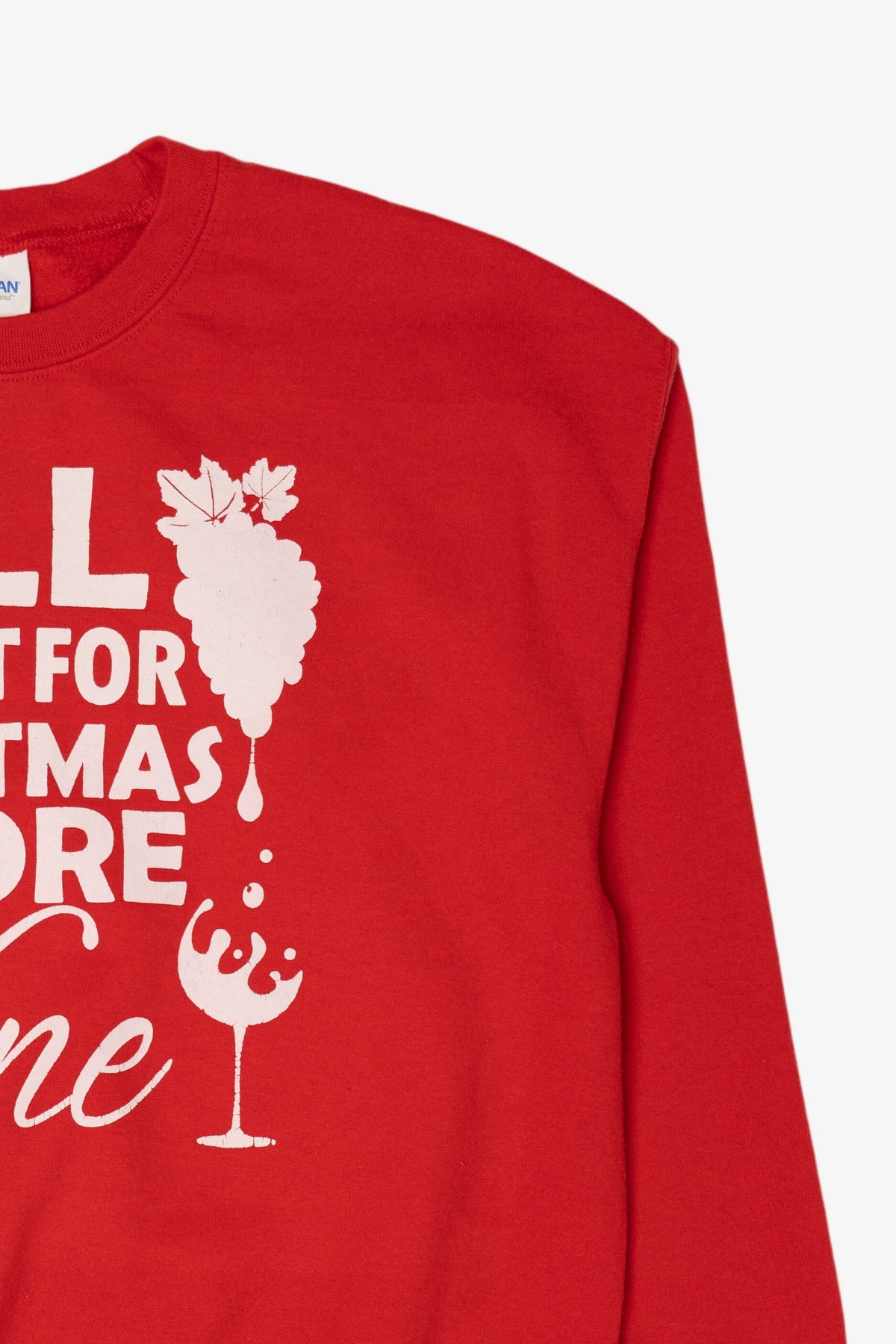 Vintage Red "All I want For Christmas Is More Wine" Sweatshirt (2000s)