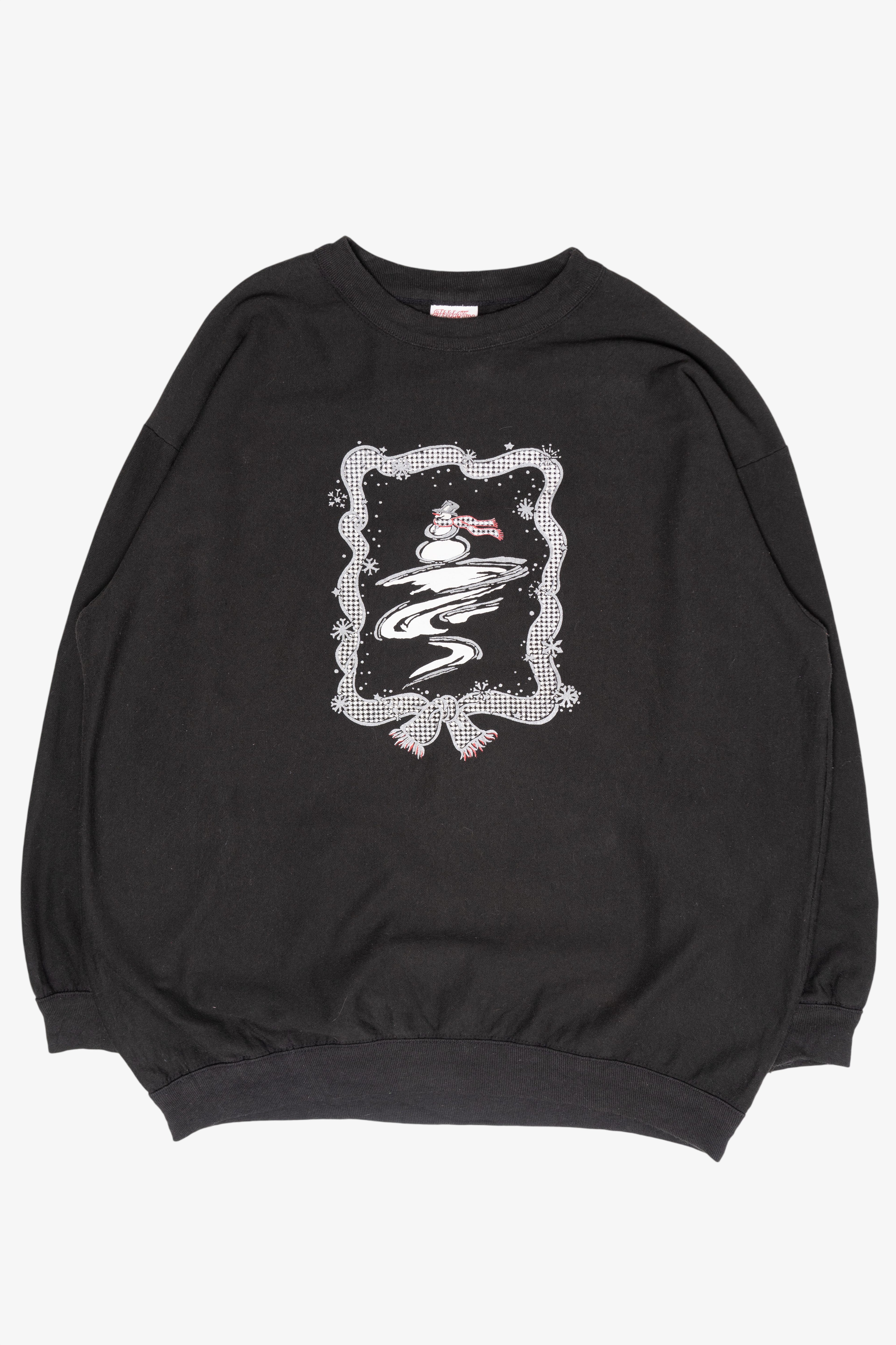 Snowman Cyclone Vintage Ugly Christmas Sweatshirt (1990s)