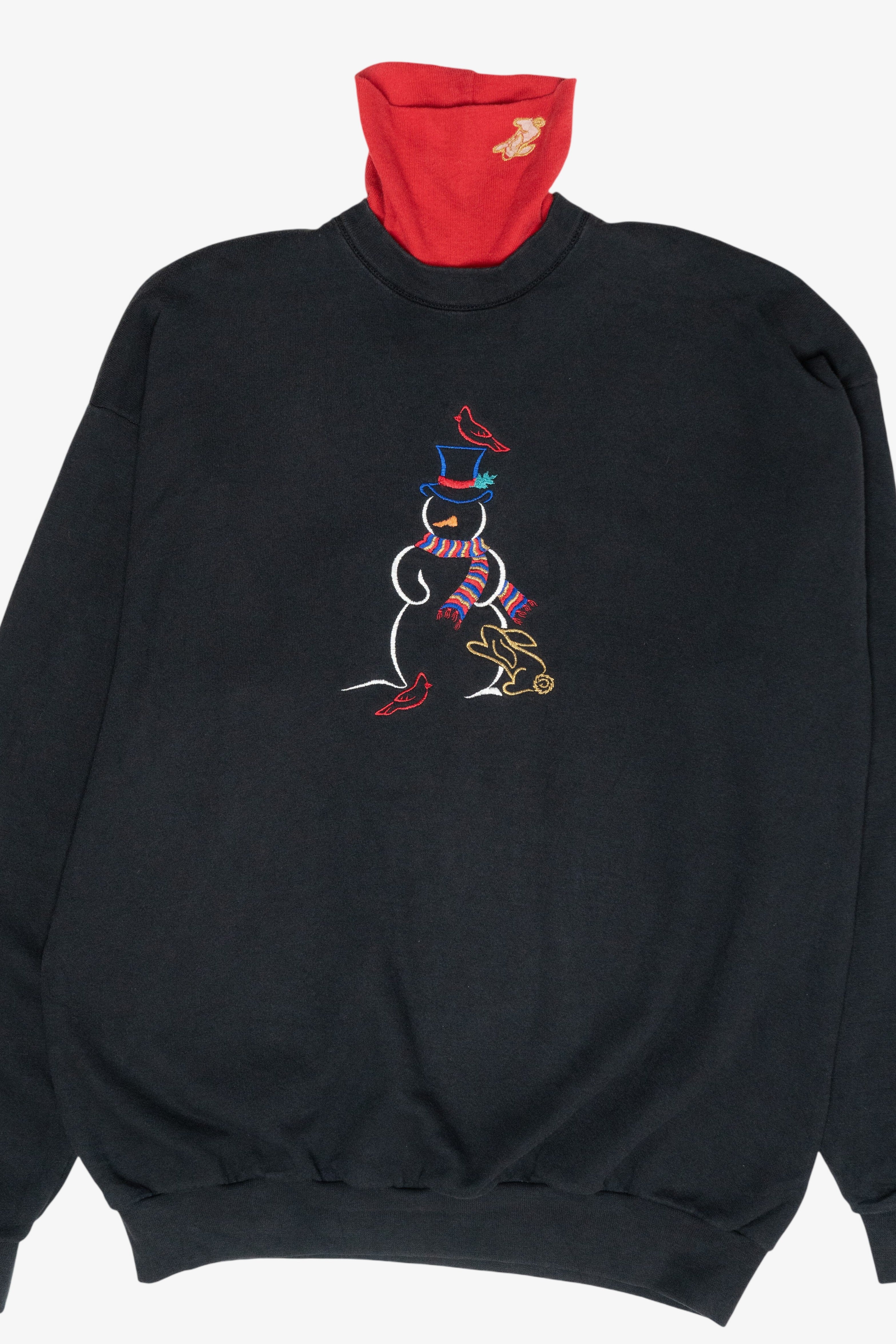 Abstract Snowman Vintage Ugly Christmas Sweatshirt (1990s)