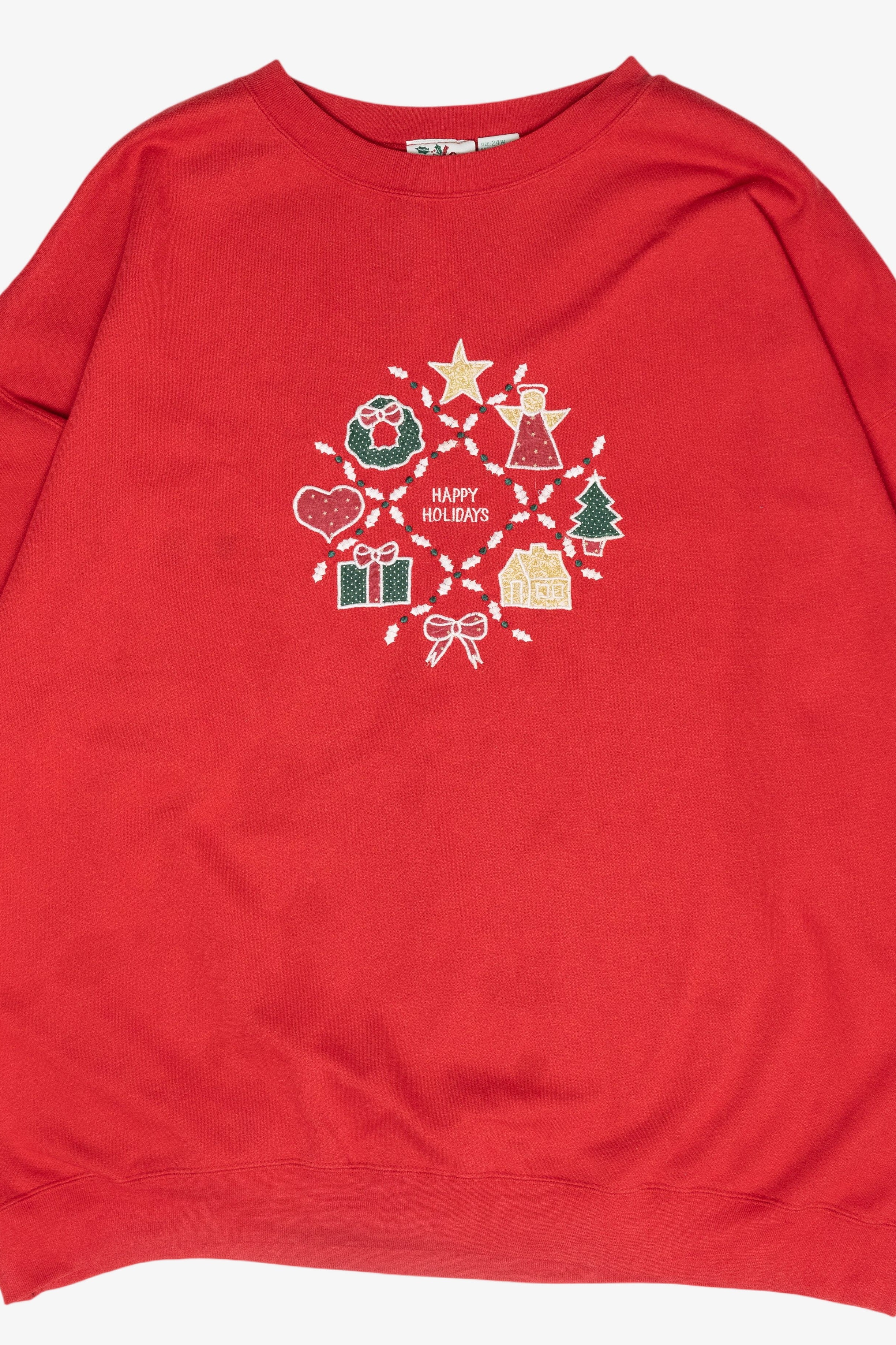 "Happy Holidays" Vintage Ugly Christmas Sweatshirt (1990s)