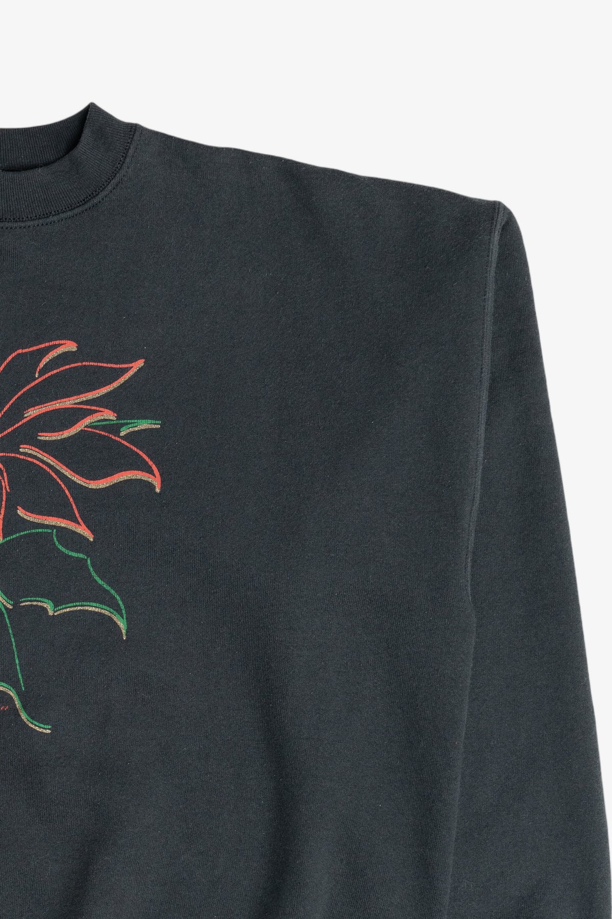 Vintage Poinsettia Flower Illustration Ugly Christmas Sweatshirt (1990s)