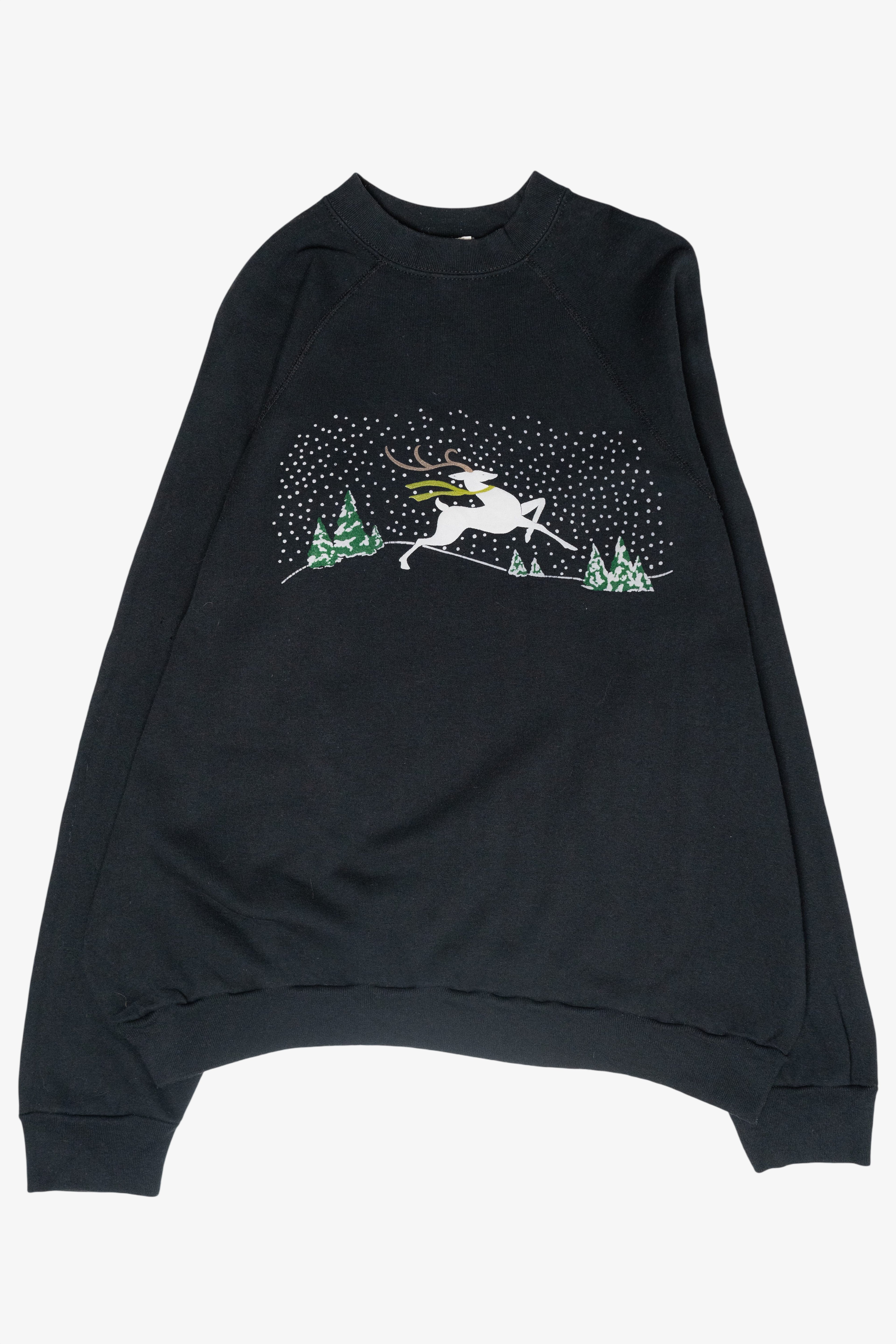 Prancing Reindeer Vintage Ugly Christmas Sweatshirt (1990s)