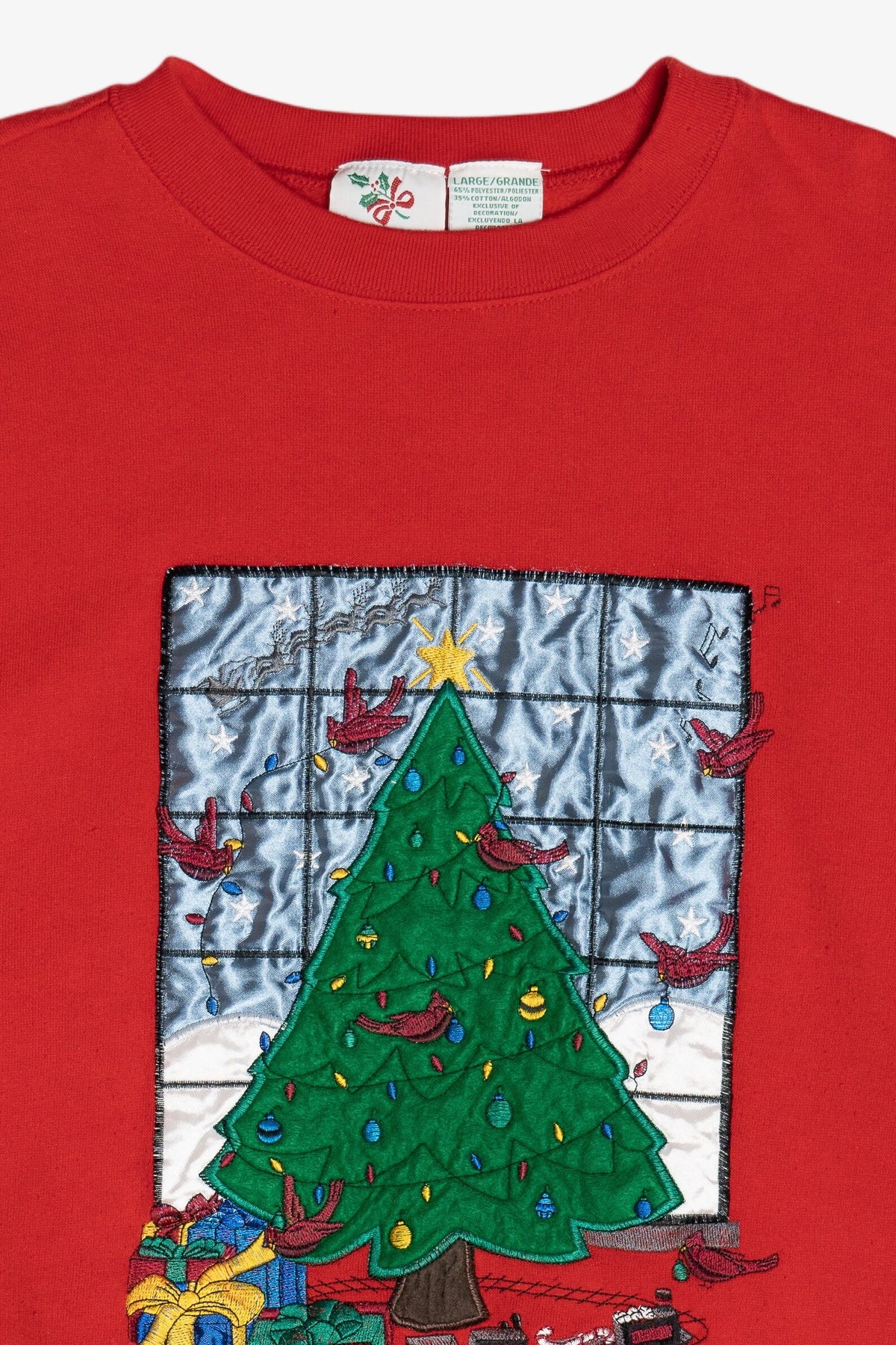 Vintage Christmas Tree In Window Ugly Christmas Sweatshirt (1990s)