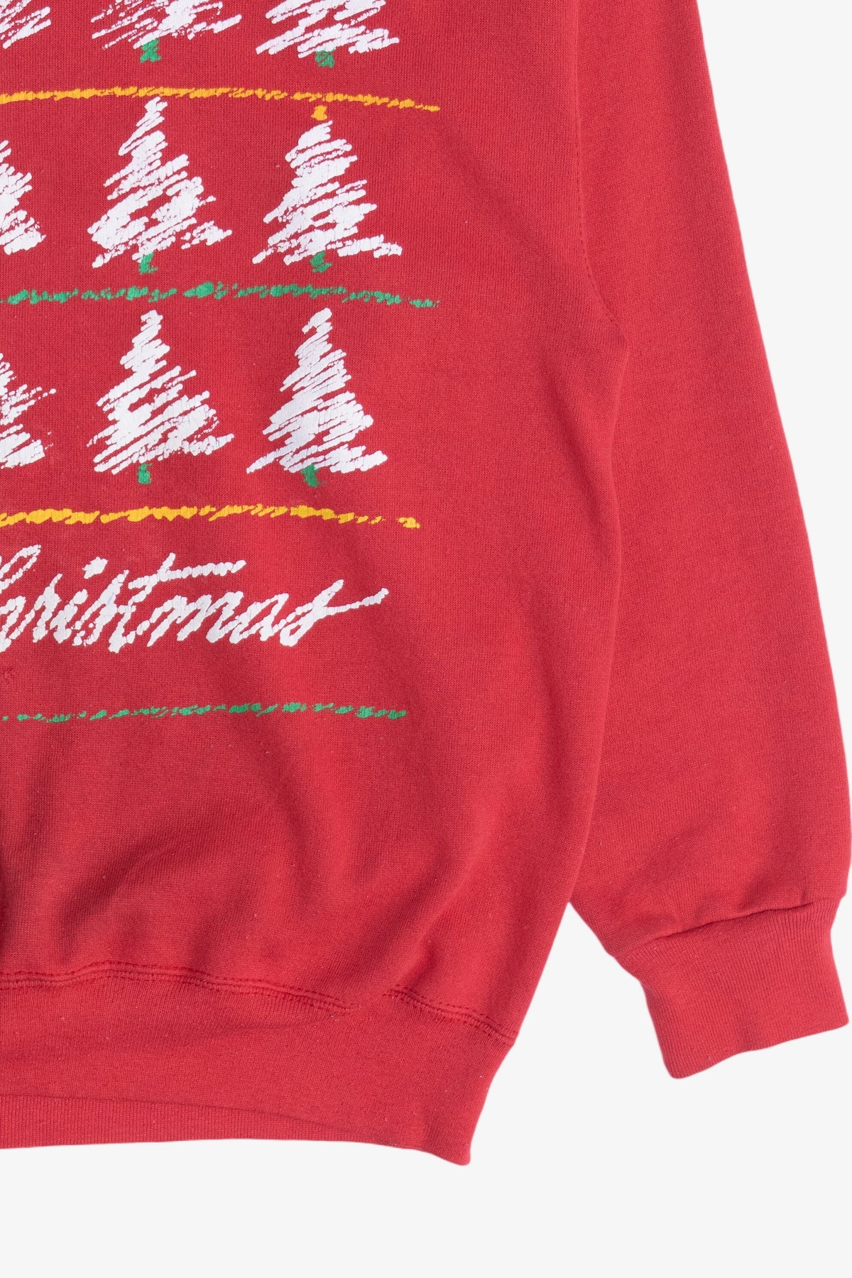 Vintage "White Christmas" Snowy Trees Christmas Sweatshirt (1990s)