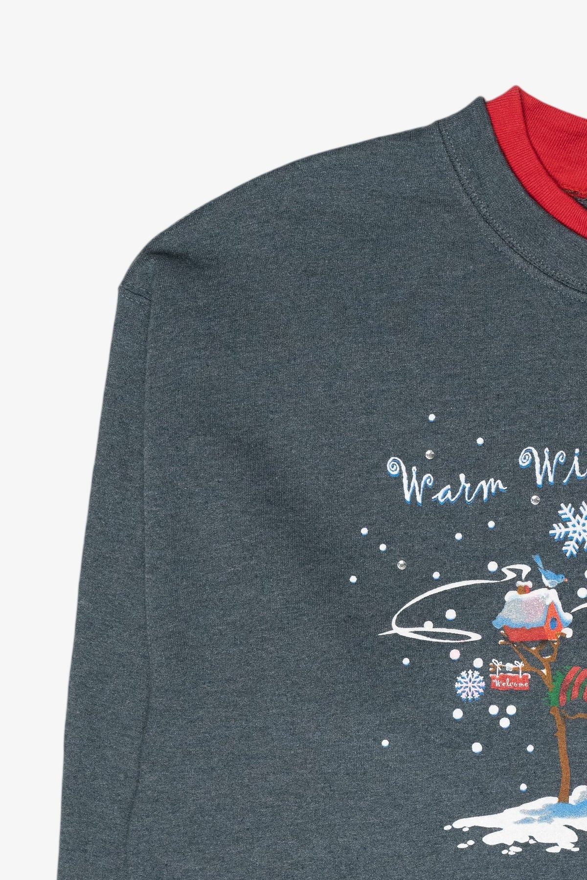 "Warm Wishes" Snowman Vintage Ugly Christmas Sweatshirt (2000s)
