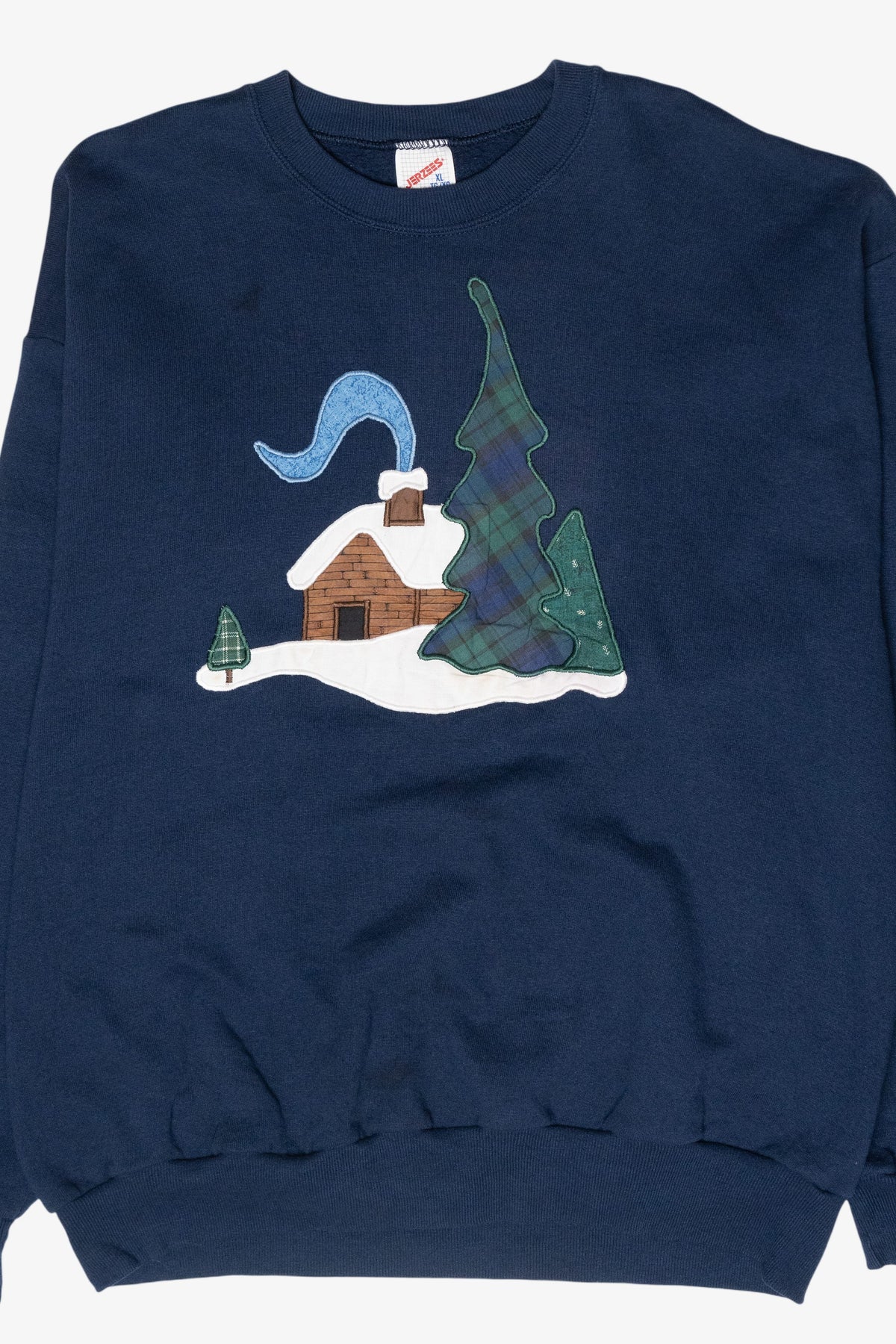 Handmade Winter Cabin Vintage Ugly Christmas Sweatshirt (1990s)