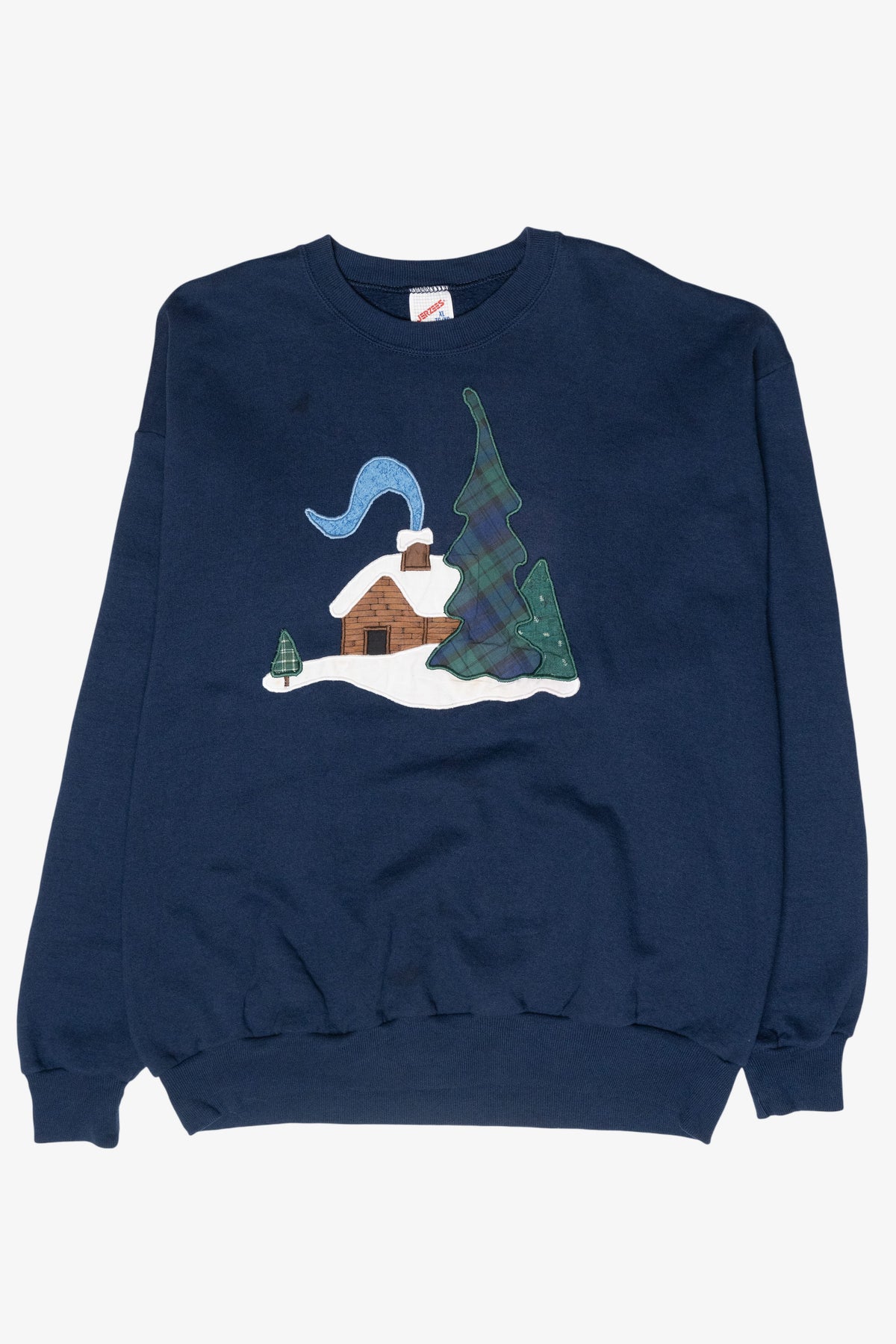 Handmade Winter Cabin Vintage Ugly Christmas Sweatshirt (1990s)