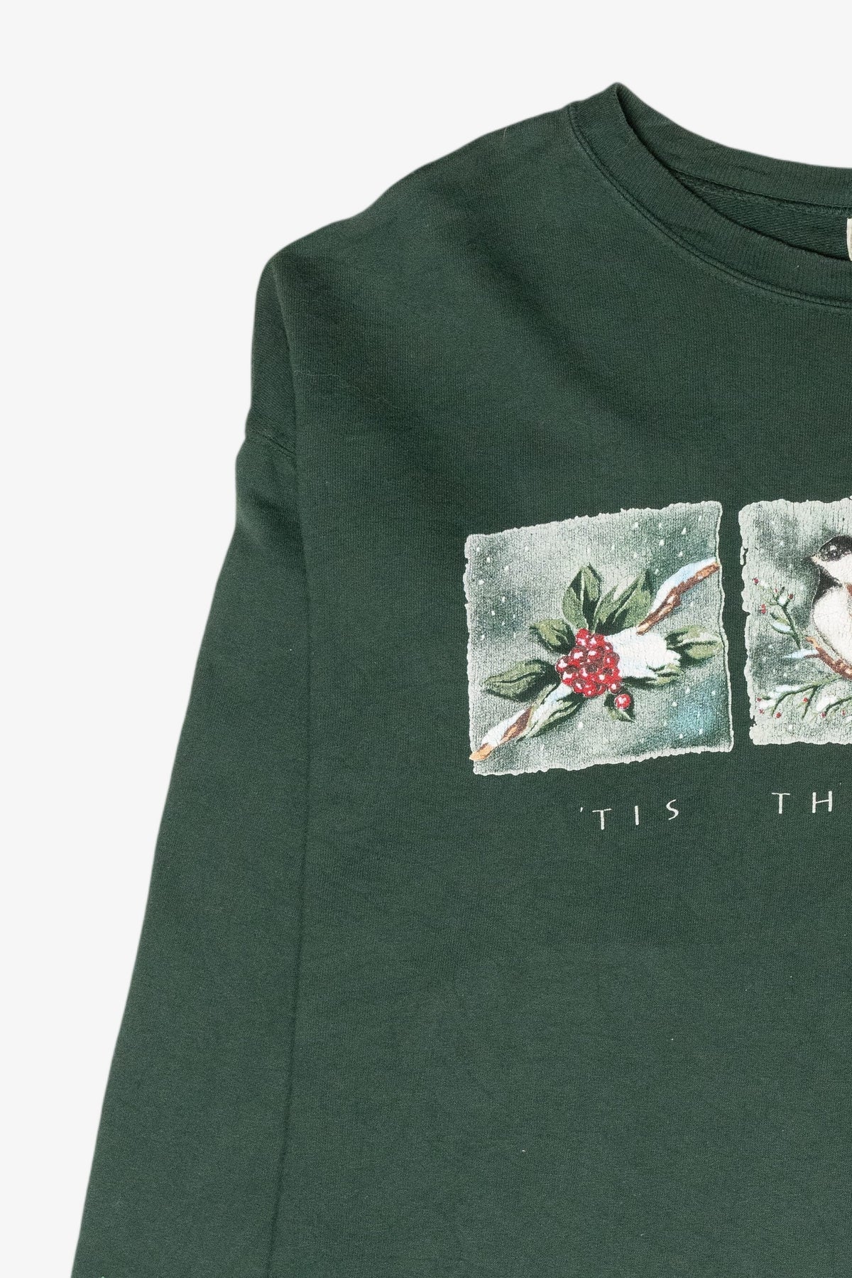 "Tis The Season" Birds Vintage Ugly Christmas Sweatshirt (1990s)