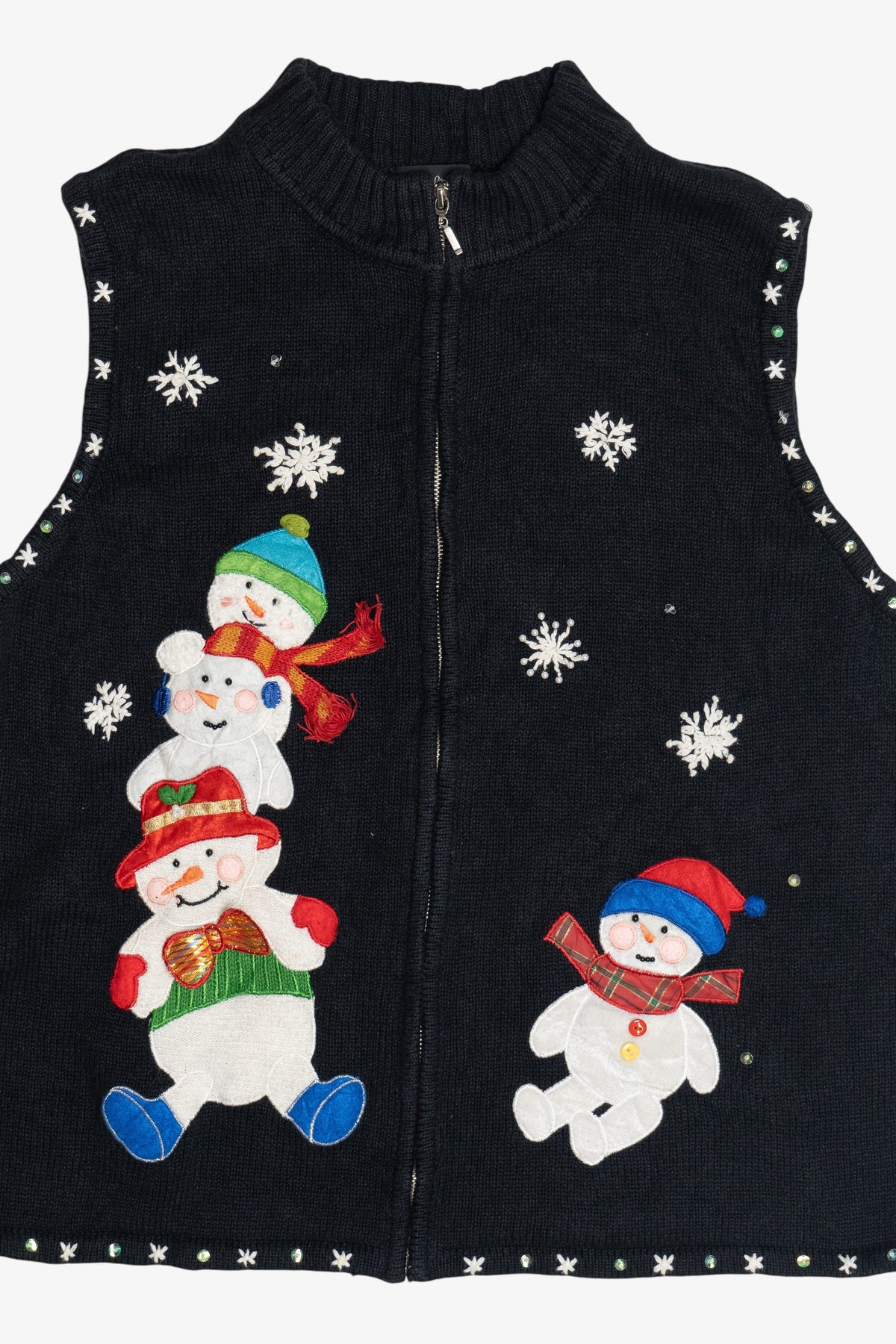 Vintage Designers Originals Studio Snowmen Pile Ugly Christmas Vest (1990s)