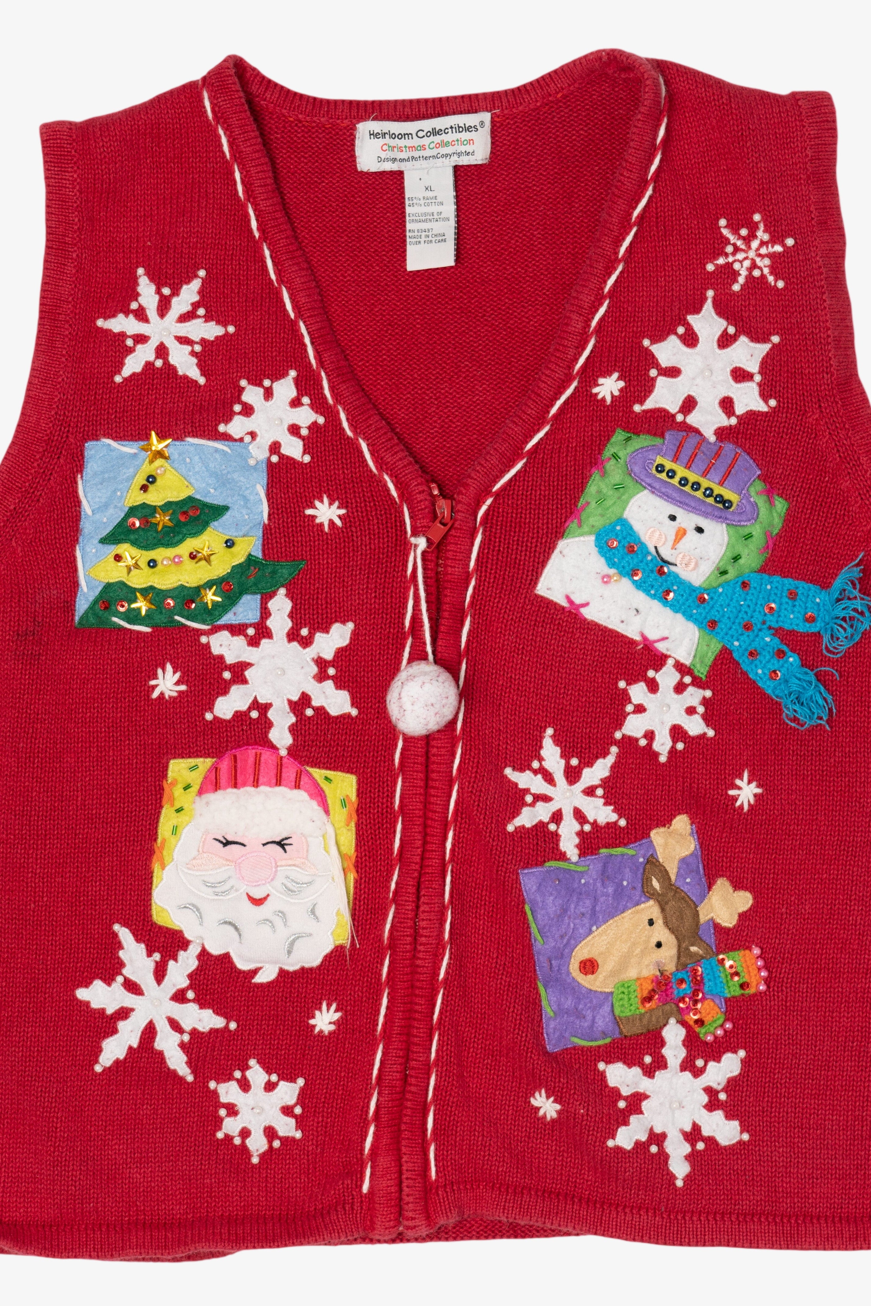 Vintage Red Heirloom Collectibles Ugly Christmas Vest (2000s)