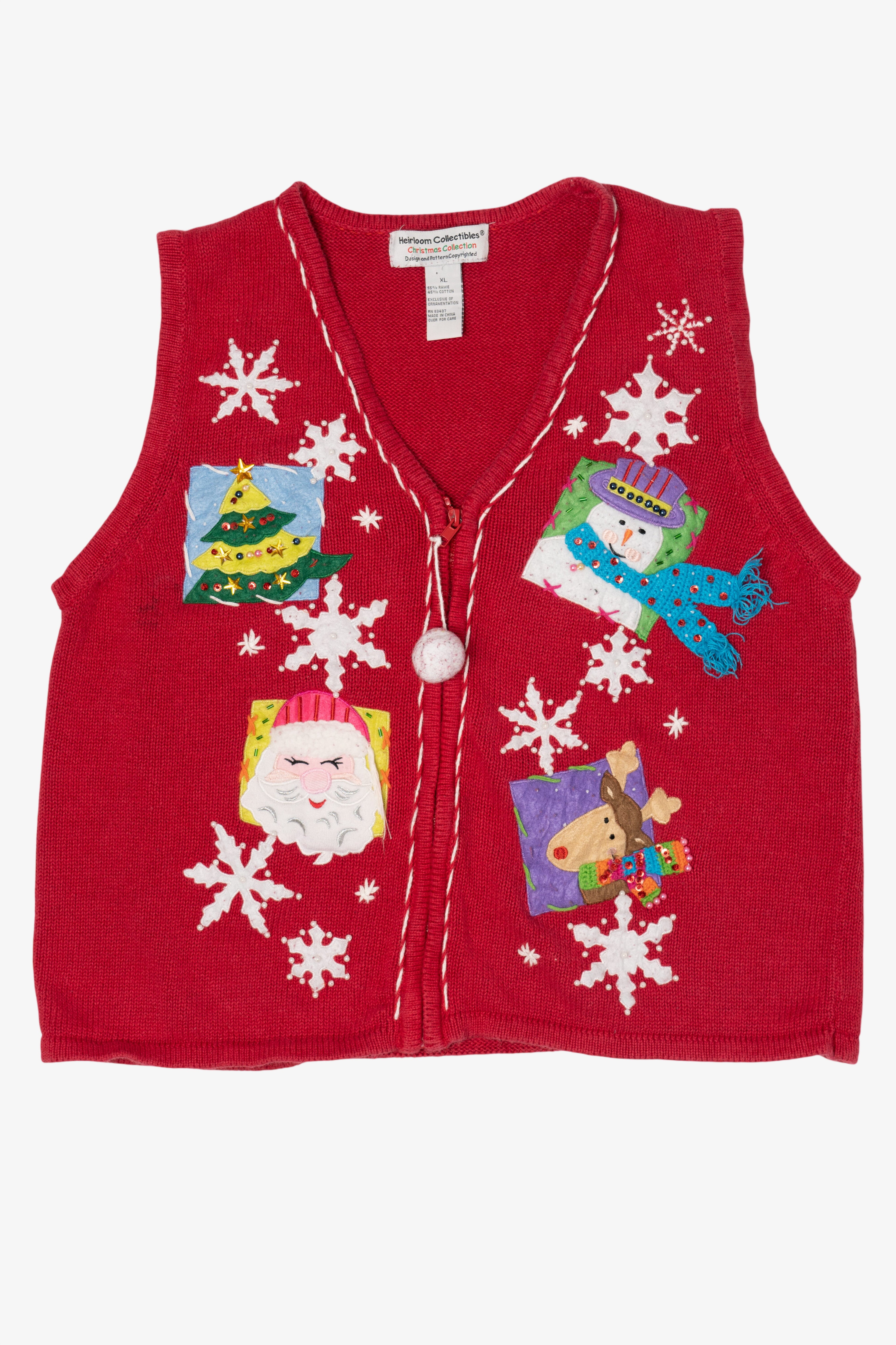 Vintage Red Heirloom Collectibles Ugly Christmas Vest (2000s)