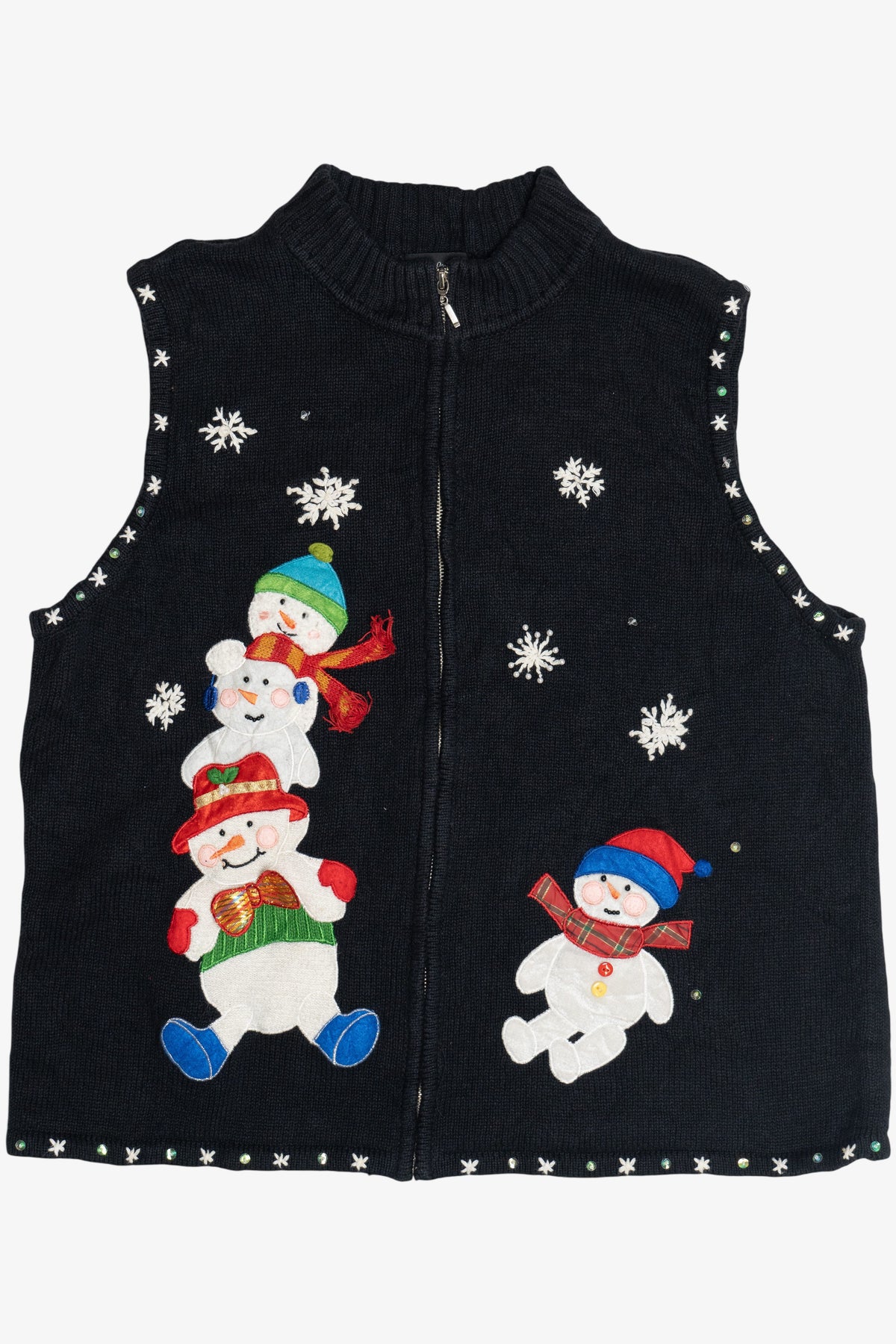 Vintage Designers Originals Studio Snowmen Pile Ugly Christmas Vest (1990s)