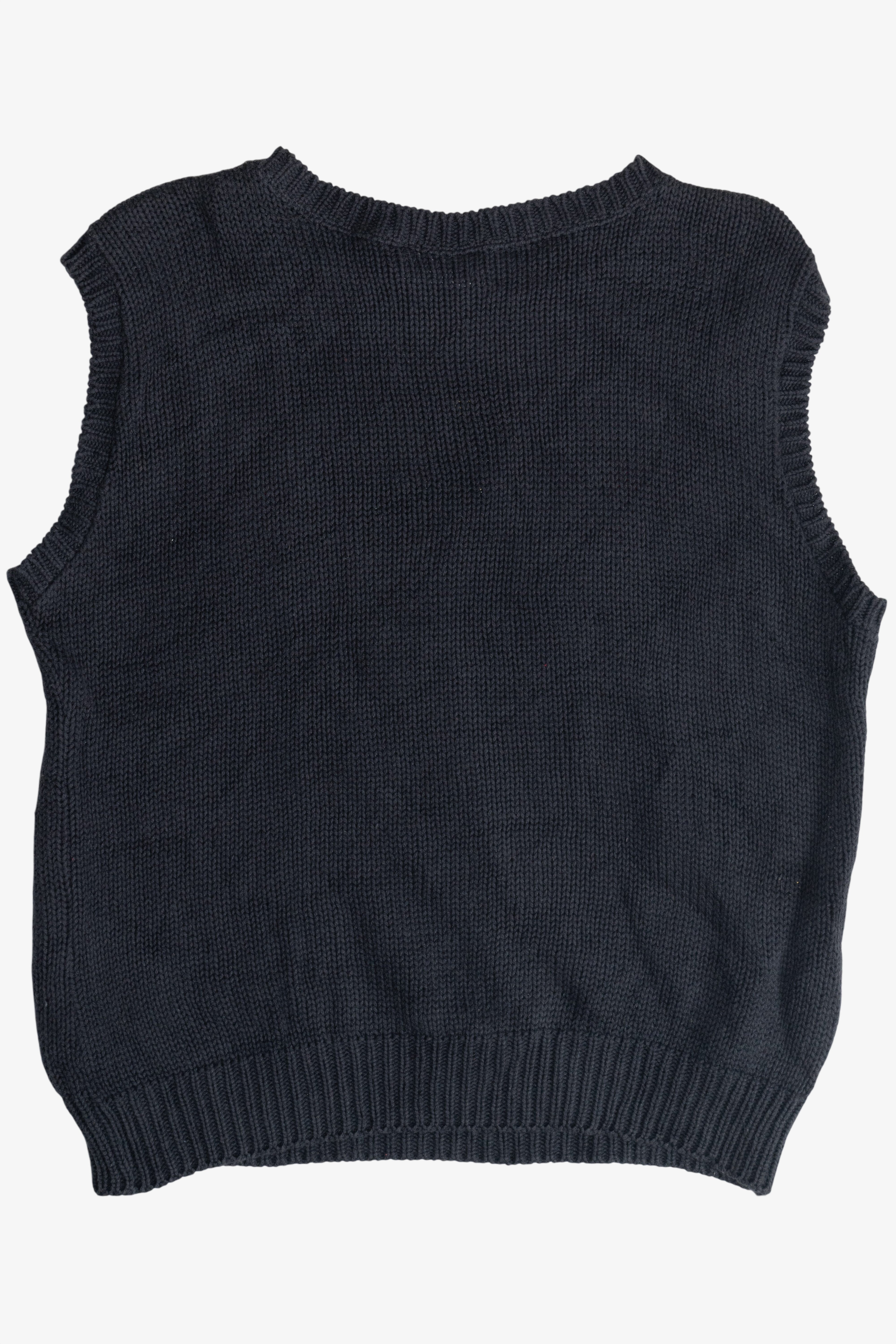 Vintage Black Stitch Knits Bows & Tree Ugly Christmas Sweater Vest (1980s)