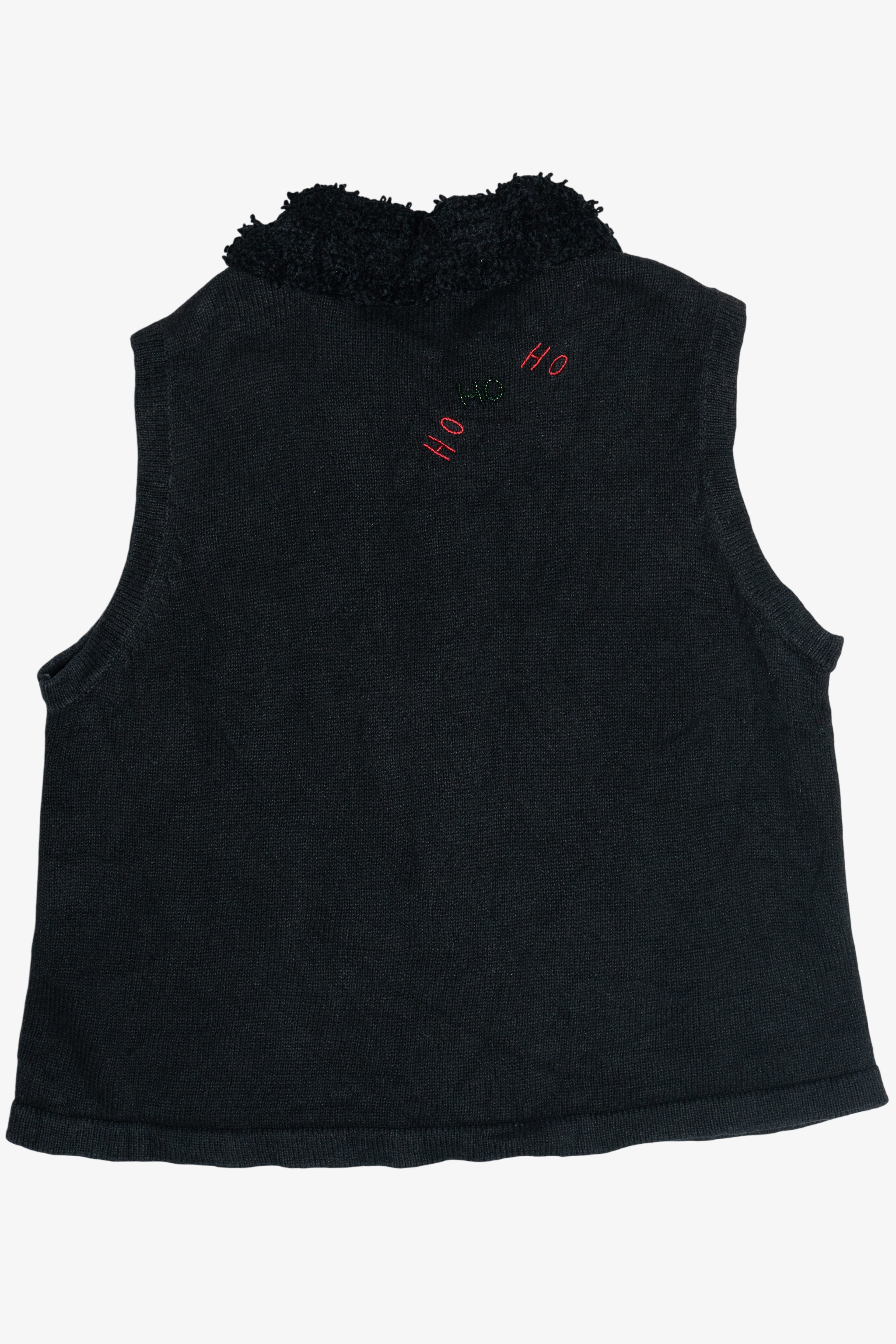 Vintage Beaded "Ho Ho Ho" Ugly Christmas Vest (1990s)