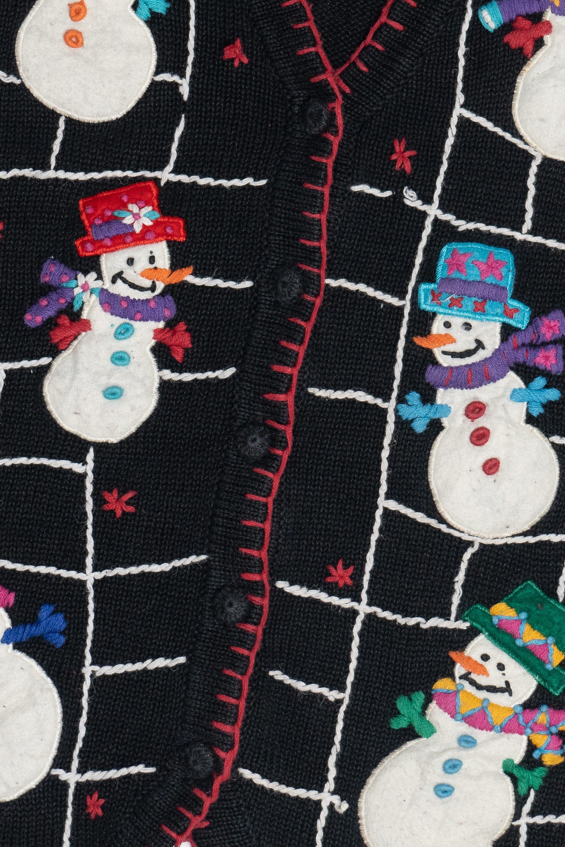 Vintage Victoria Jones Happy Snowmen Ugly Christmas Vest (1990s)