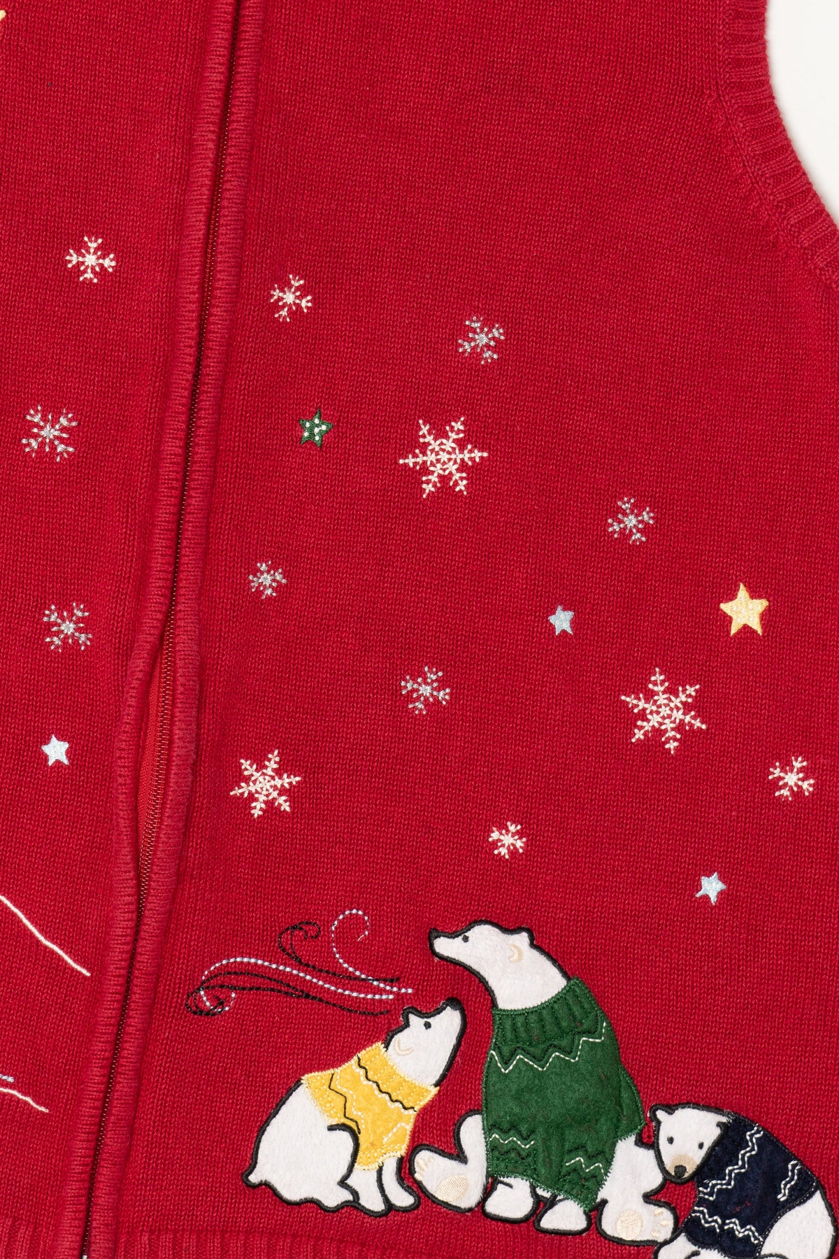 Vintage Red Christopher & Banks Polar Bears Ugly Christmas Vest (2000s)